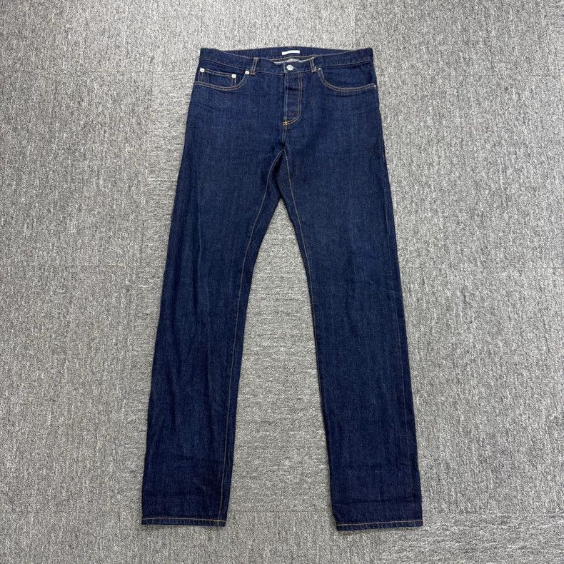 Dior Dior Dark Blue Denim Jeans with Leather Patch Size US 31 - 1 Thumbnail
