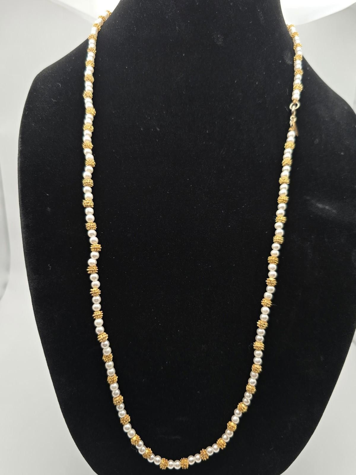 Other Les Bernard Real Pearl And Gold Plated 28" Station Necklace Size ONE SIZE - 2 Thumbnail