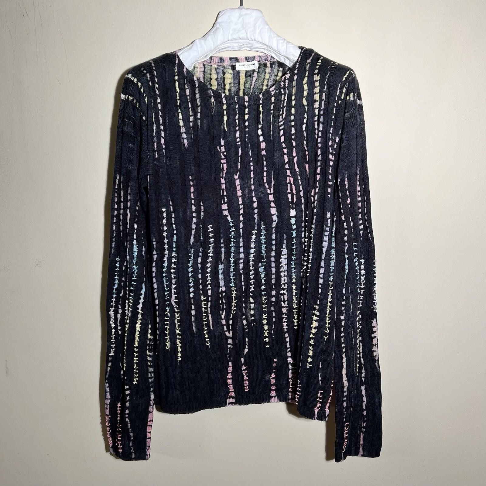 Saint Laurent Paris Saint Laurent Paris Tie Dye Linen Knit Sweater XL Size US XL / EU 56 / 4 - 1 Thumbnail