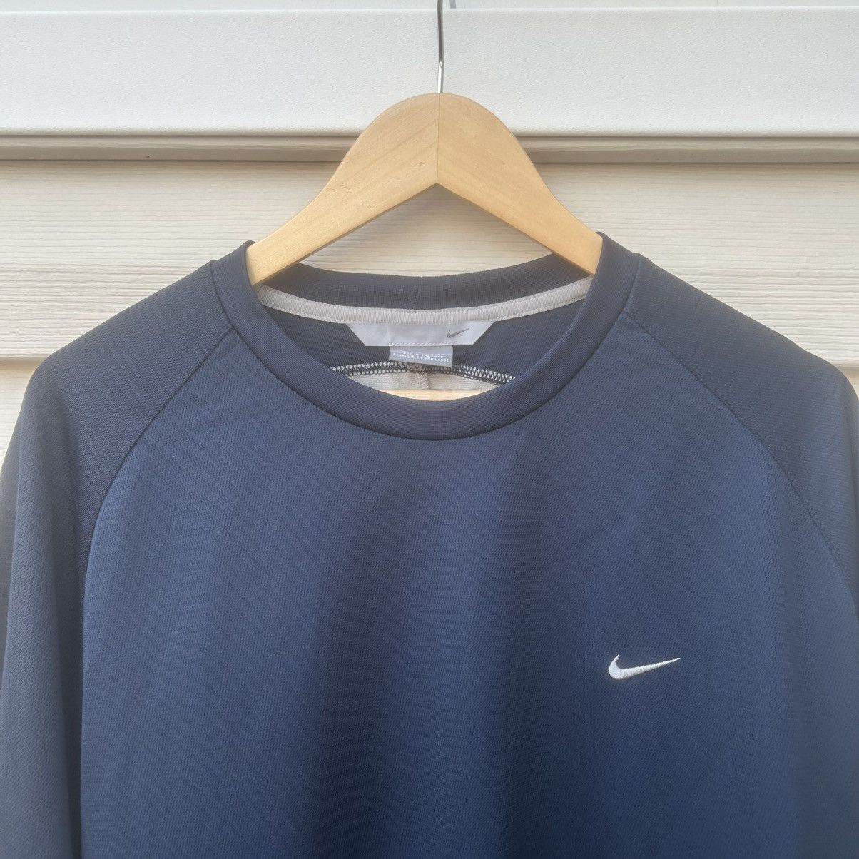 Nike × Vintage vintage 2000s nike long sleeve nylon shirt navy Size US XL / EU 56 / 4 - 2 Thumbnail