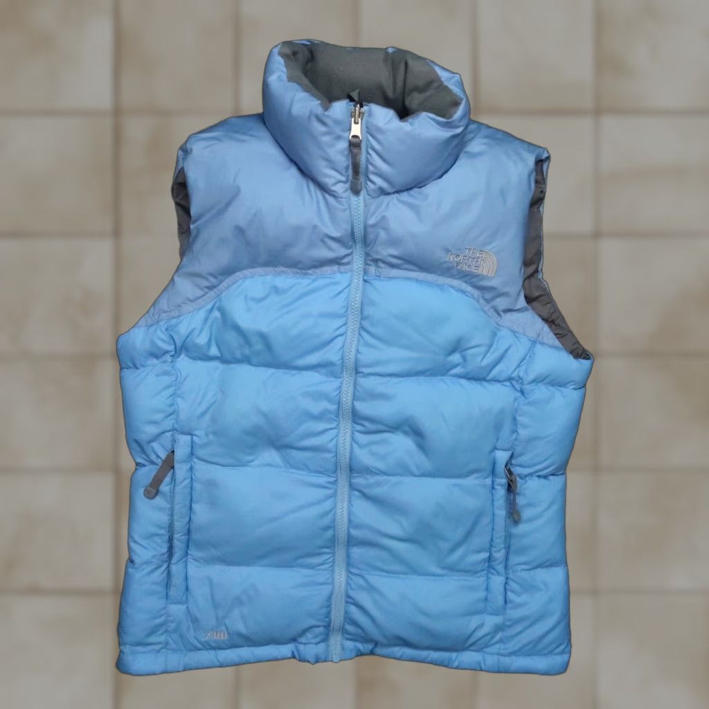 The North Face The North Face Vest Womens Medium Blue Nuptse 700 Down Full Zip Puffer Jacket Regular Insulated Lined Pocket Zipped Pockets Casual Winter Fall Spring Size M / US 6-8 / IT 42-44 - 1 Thumbnail
