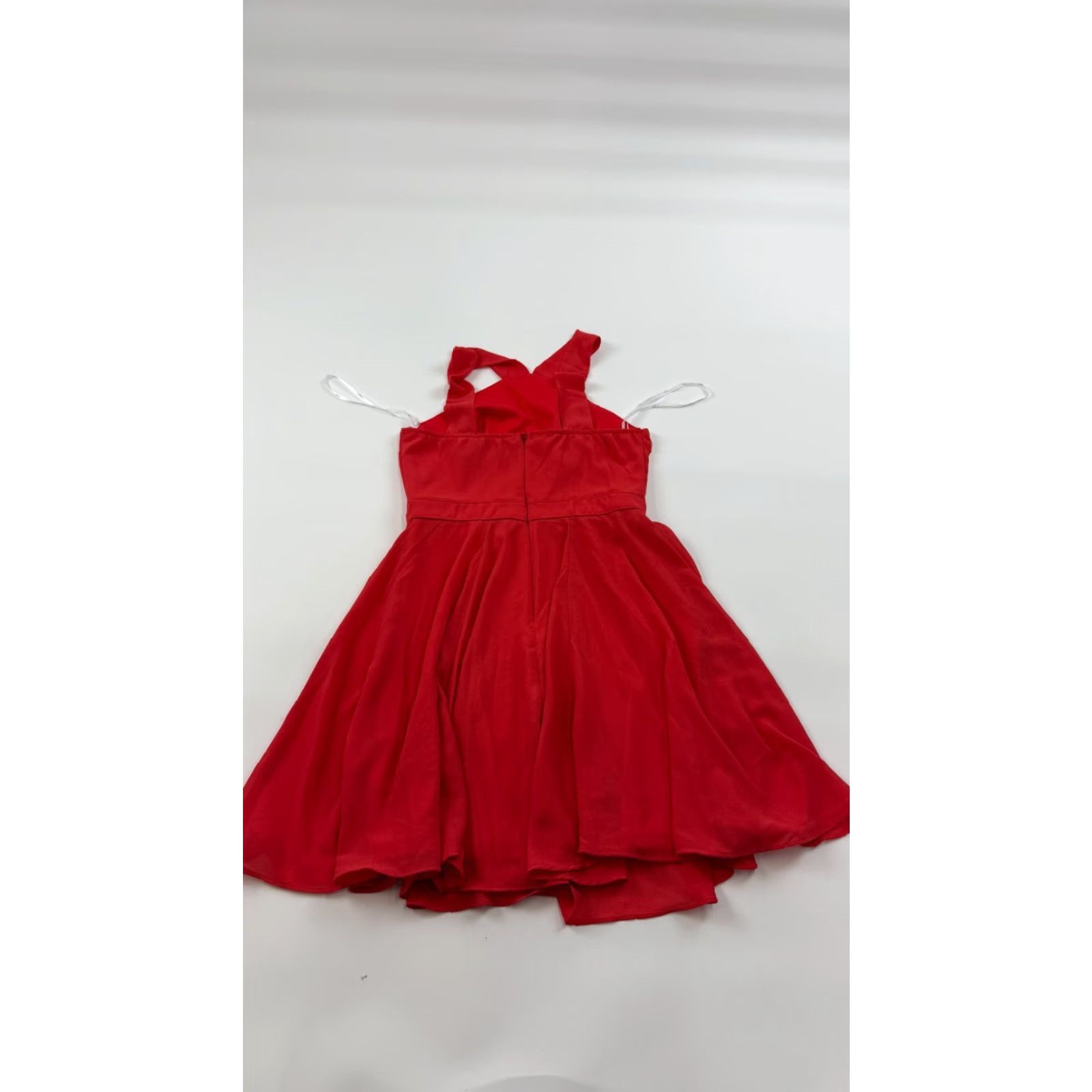Lulus Lulus Dress Womens XS Red Forevermore Skater Mini Fitted Bodice Halter Back Zip Sleeveless Collared Classic 60s 70s? Size XS / US 0-2 / IT 36-38 - 6 Thumbnail