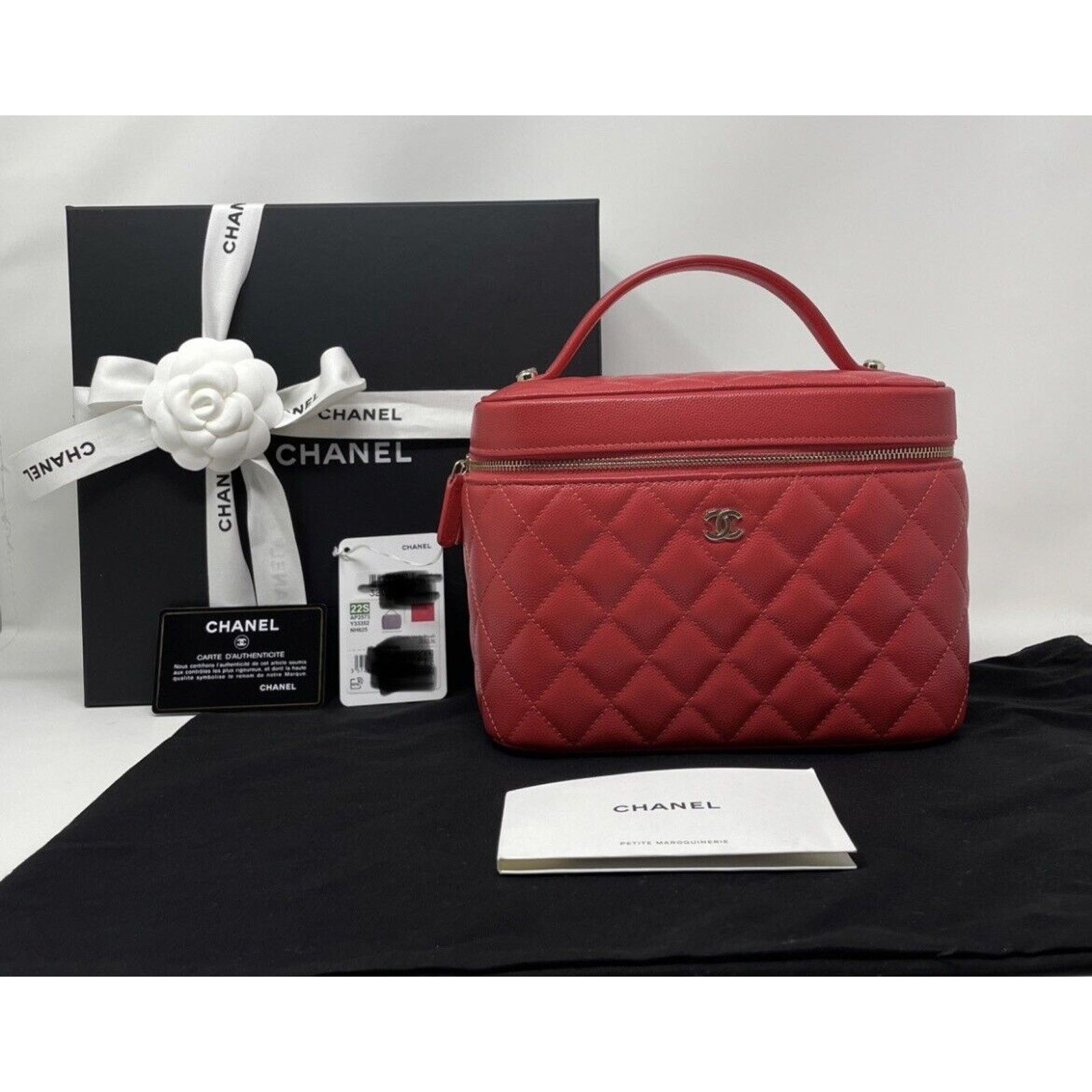 Chanel Chanel Vanity Caviar Leather Cosmetic Satchel Bag Red Size ONE SIZE - 3 Thumbnail