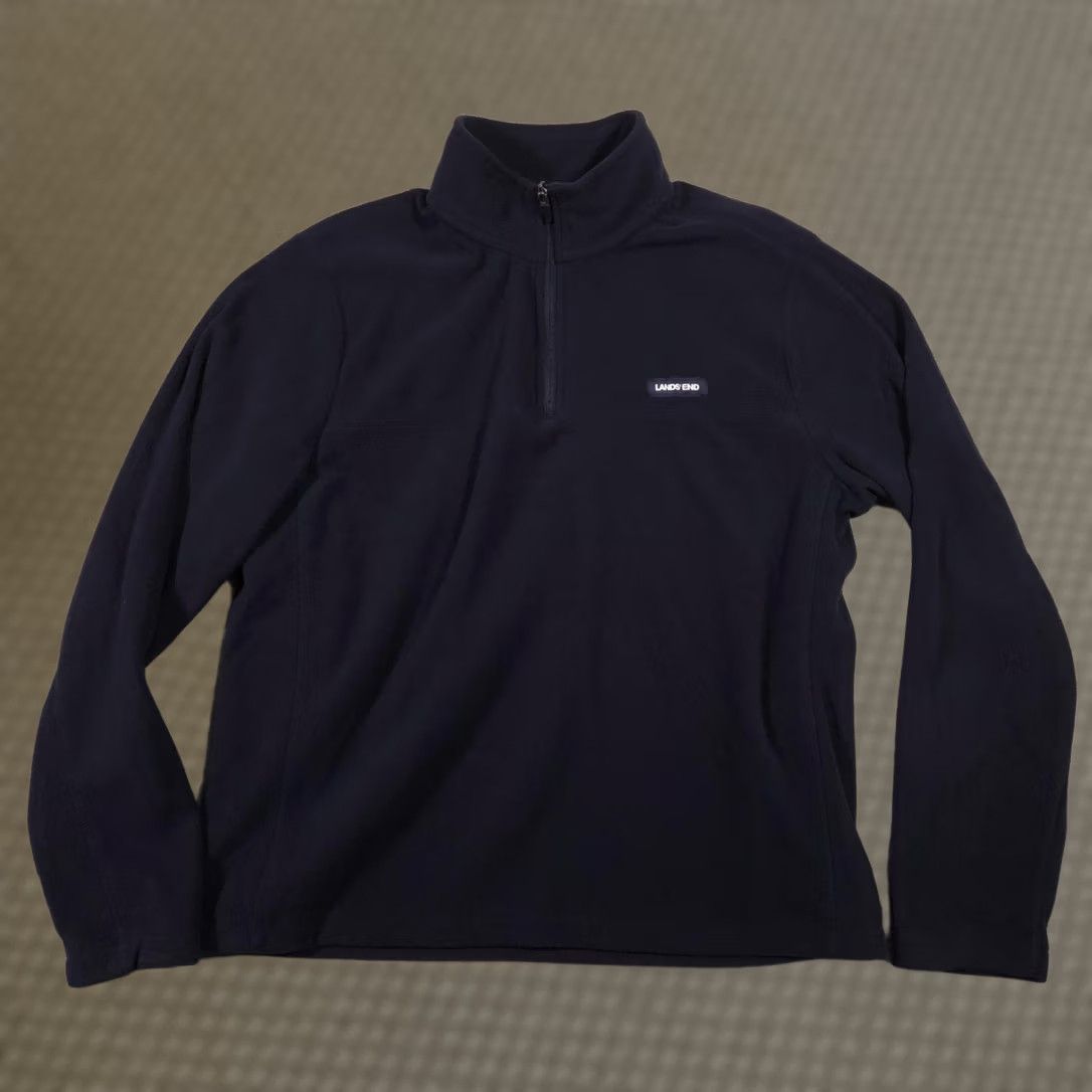 Lands' End VINTAGE Lands' End Pullover Mens L Blue Fleece 1/4 Zip Mock Neck Hiking Winter Size US L / EU 52-54 / 3 - 1 Thumbnail