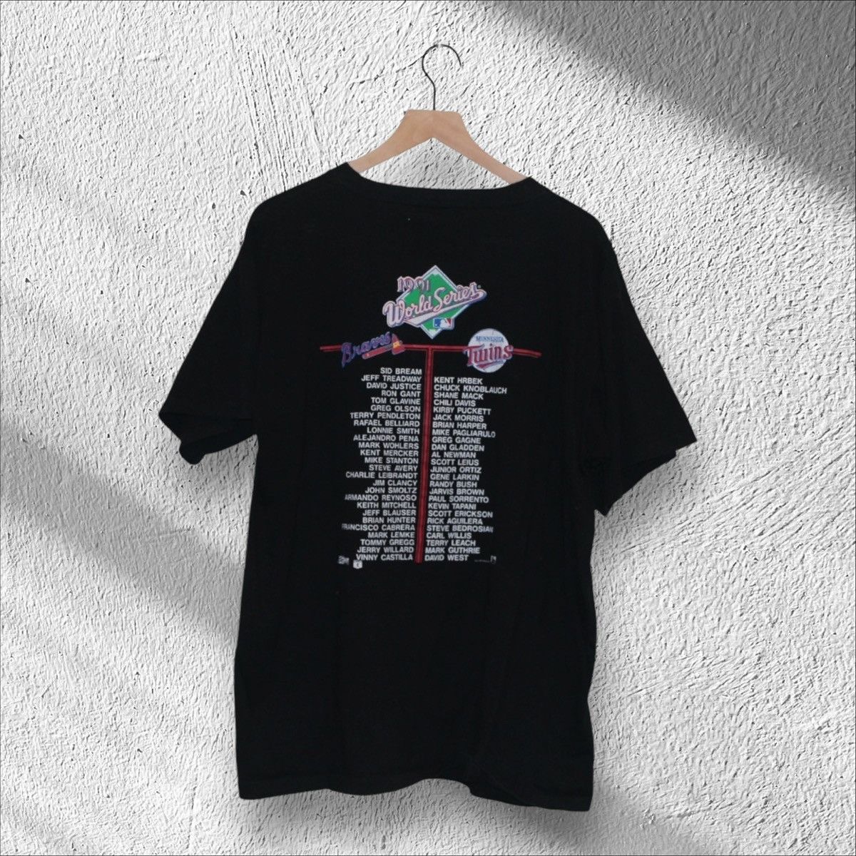 Vintage Vintage 1991 World Series Atlanta Braves Twins Shirt XL Size US XL / EU 56 / 4 - 2 Thumbnail
