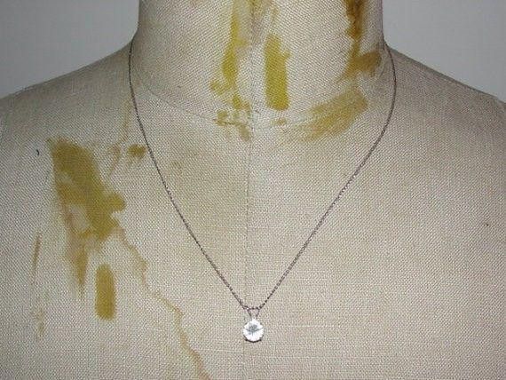 Designer Sterling Faceted Rock Crystal Prong Set Necklace Solitaire Size ONE SIZE - 3 Thumbnail