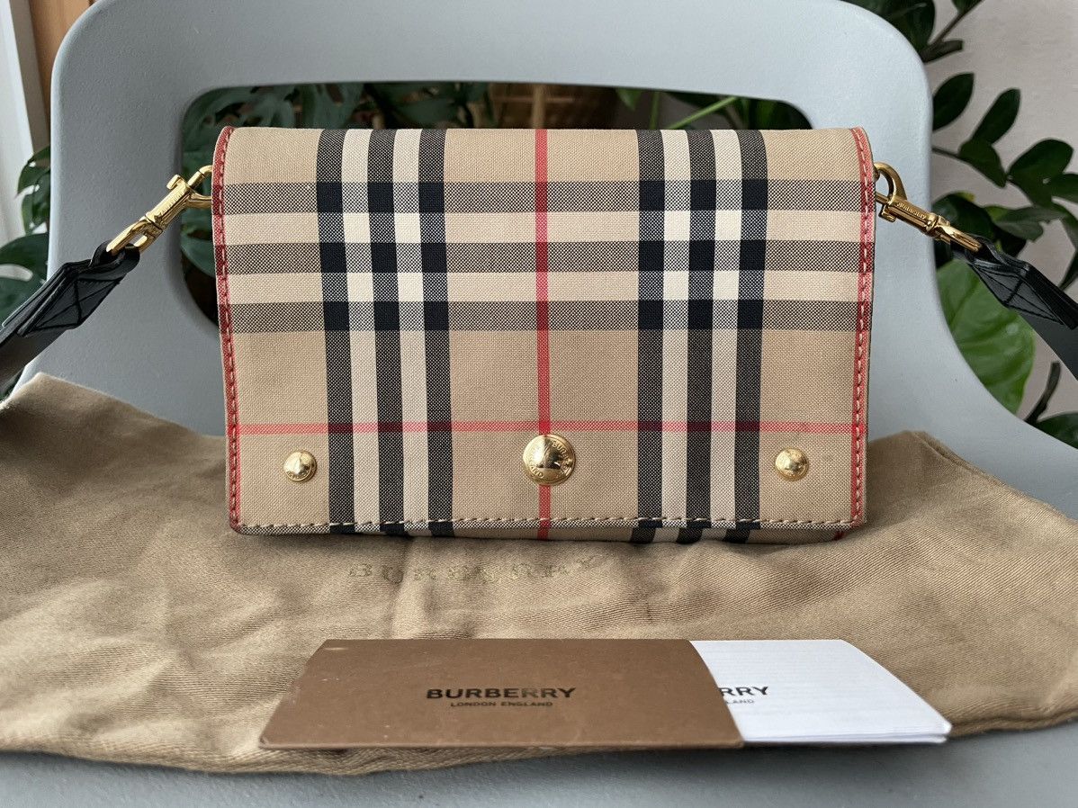 image of Burberry Hackberry Vintage Check Crossbody Bag in Brown, Women's