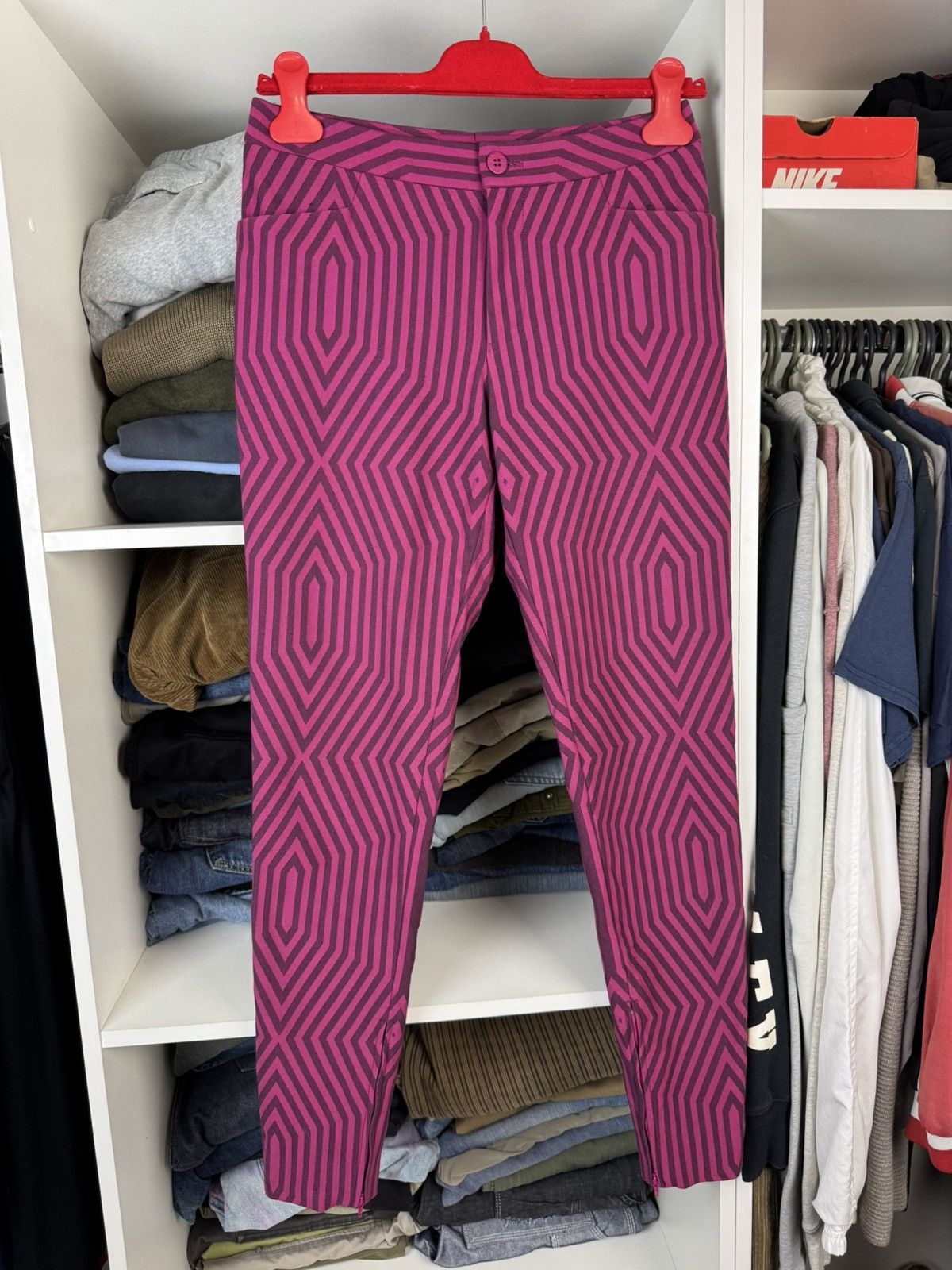 Issey Miyake Issey Miyake Women's Geometric Print Pants Size 3 Size 27" / US 4 / IT 40 - 1 Thumbnail