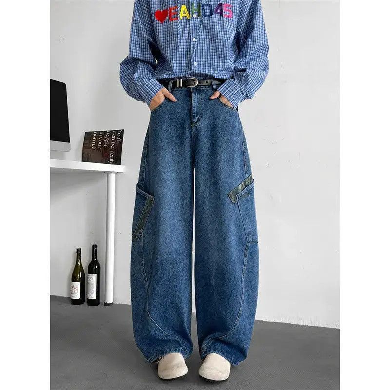 Japanese Brand Retro loose patchwork leopard print wide leg jeans Size US 32 / EU 48 - 4 Thumbnail