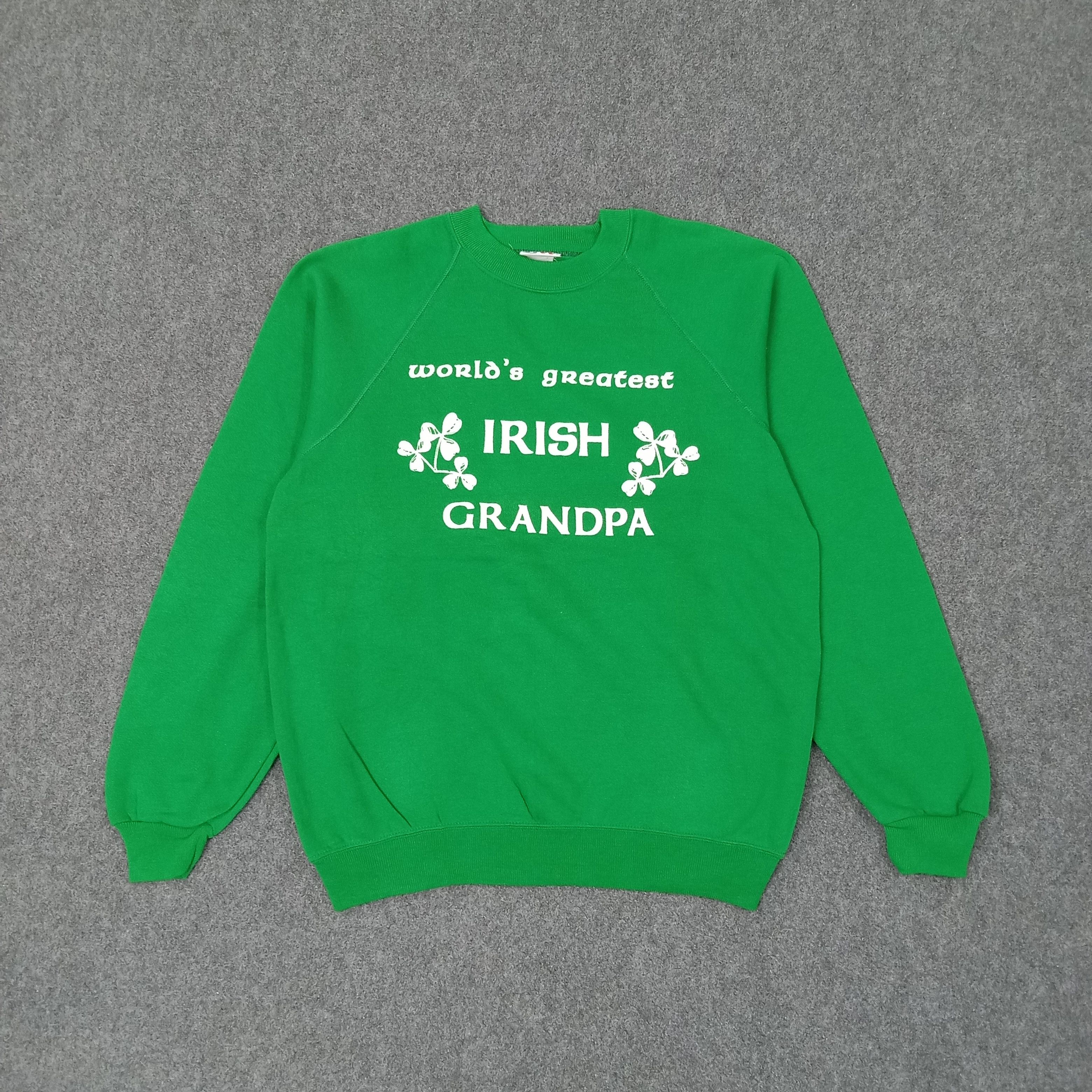 Vintage World Greatest IRISH Grandpa 90's Sweatshirt C225N18 Size US M / EU 48-50 / 2 - 1 Thumbnail