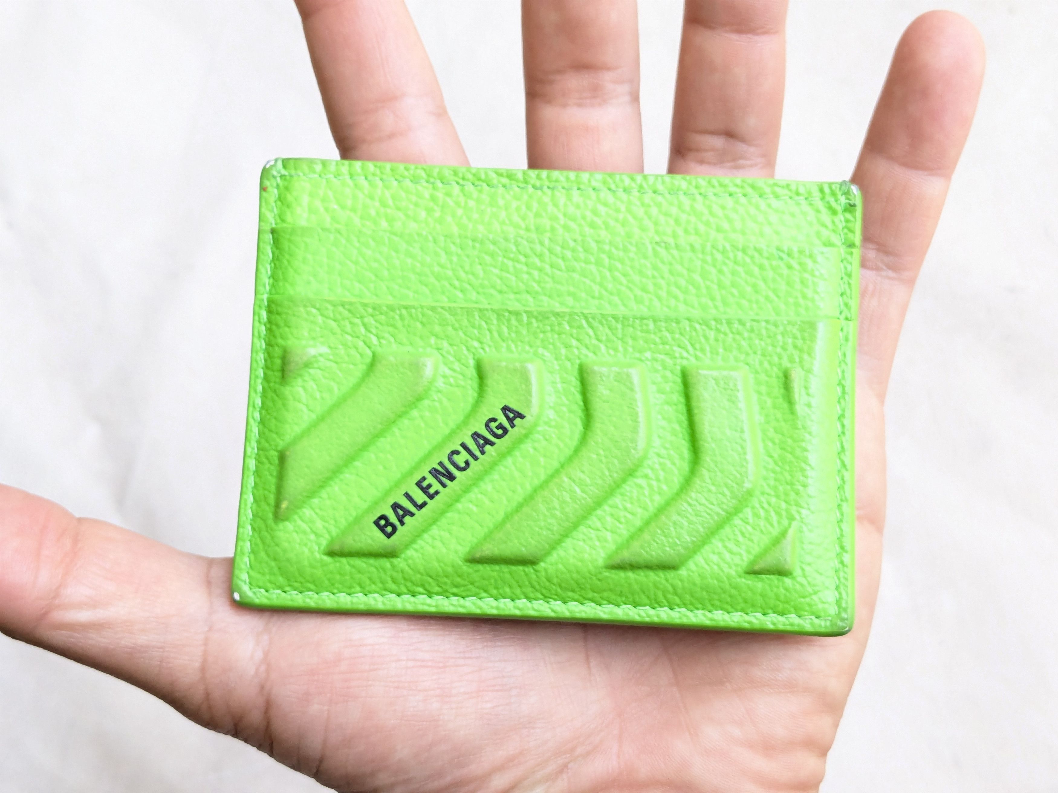 Balenciaga Balenciaga Cardholder Wallet Neon Green Black Size ONE SIZE - 9 Thumbnail