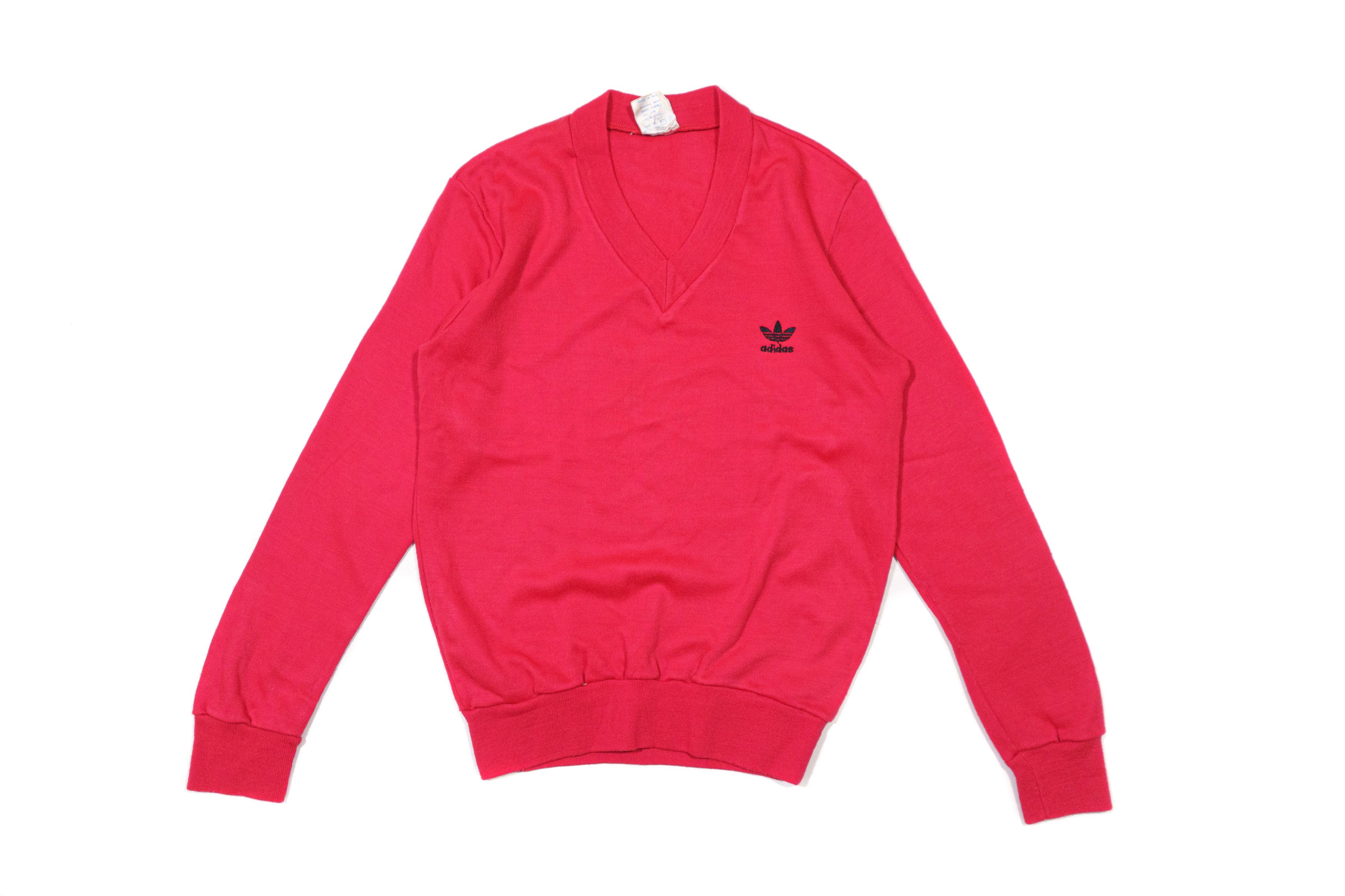 Adidas 80S Logo V-Neck Sweatshirt Made in Korea Size US M / EU 48-50 / 2 - 1 Thumbnail