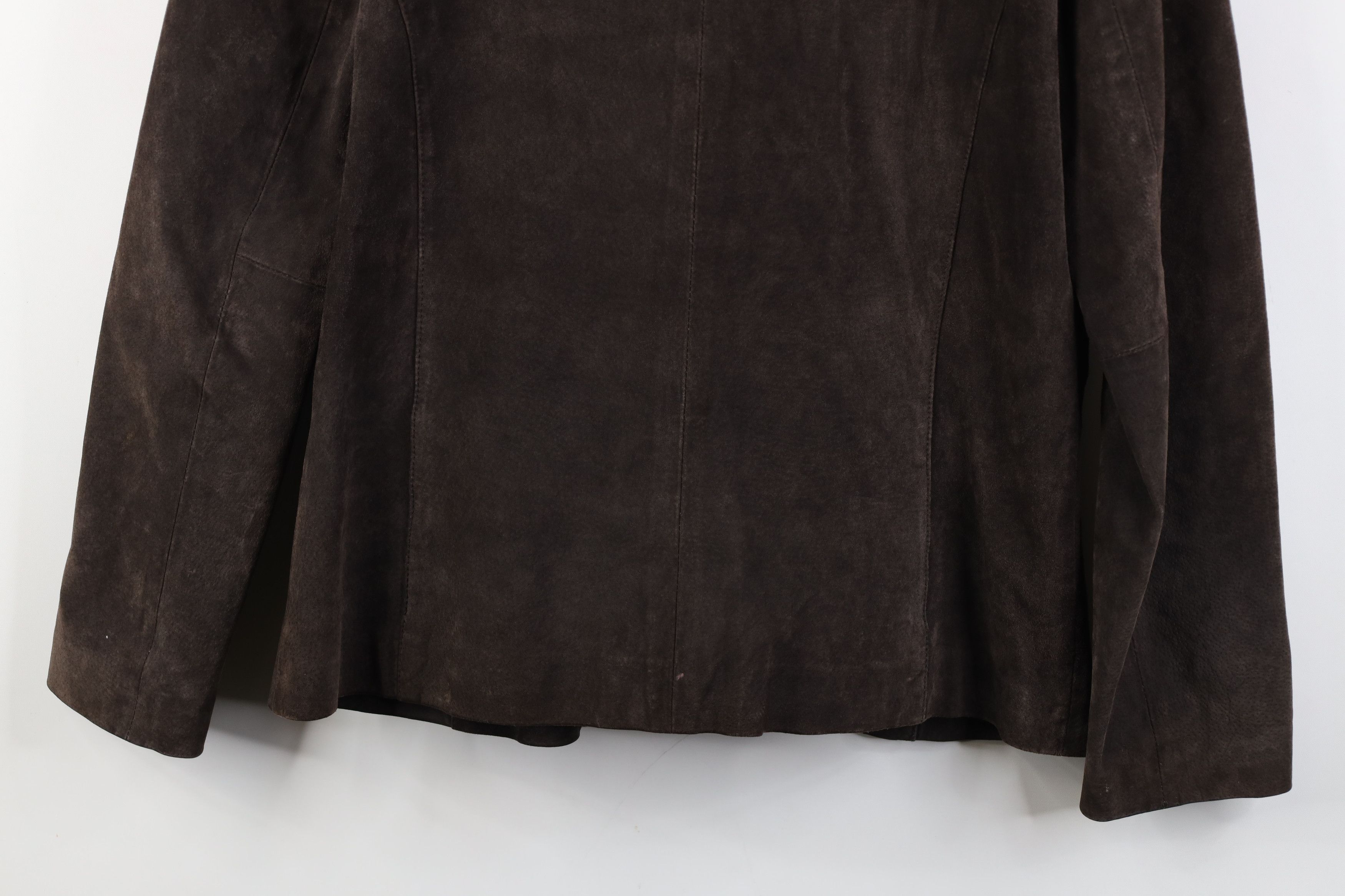 Vintage Vintage 90s Streetwear Suede Leather Full Zip Jacket Size L / US 10 / IT 46 - 16 Thumbnail