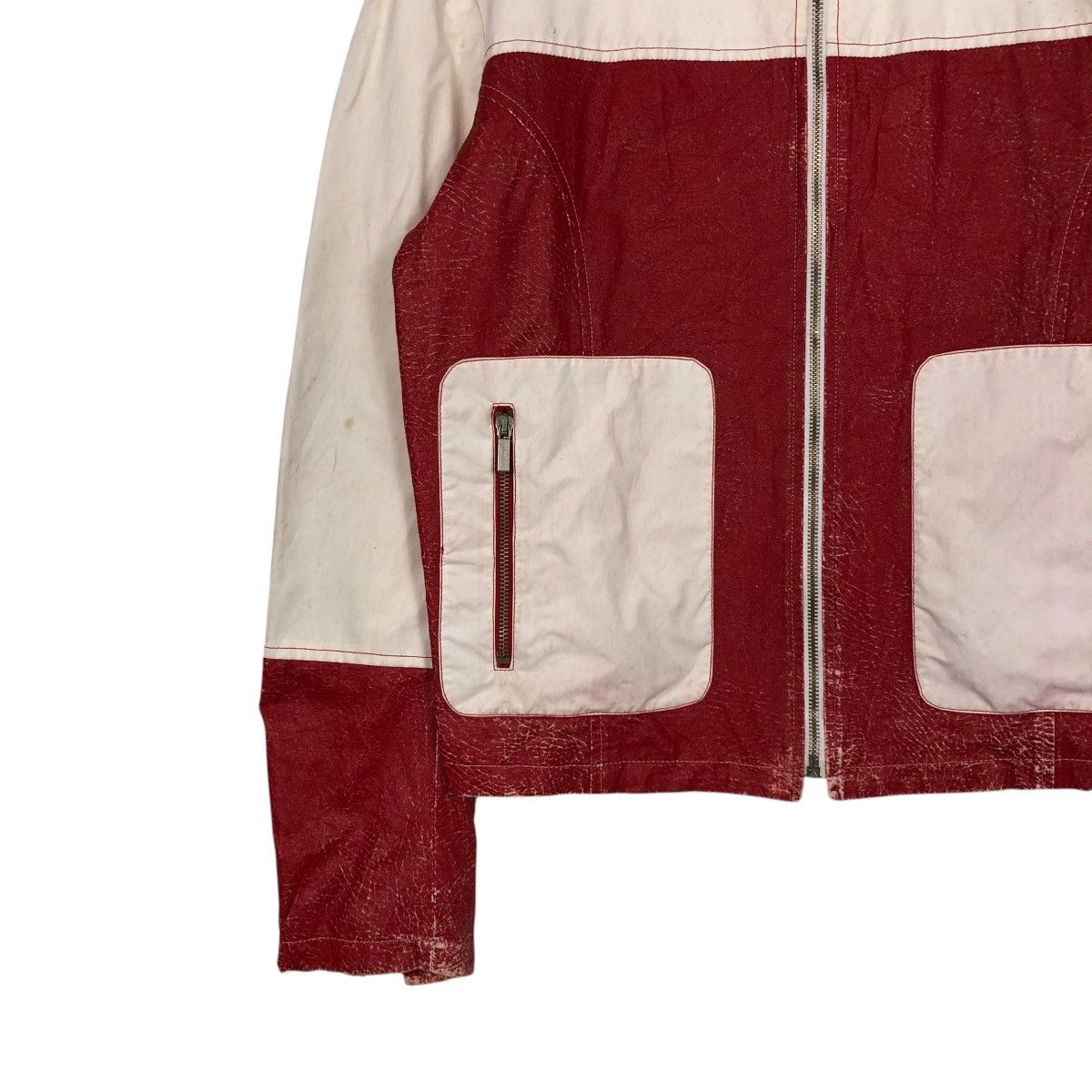 Vintage 🔥VINTAGE BIKER JACKET BYBLOS BLU ITALY LAMPO ZIPPER Size US M / EU 48-50 / 2 - 6 Thumbnail