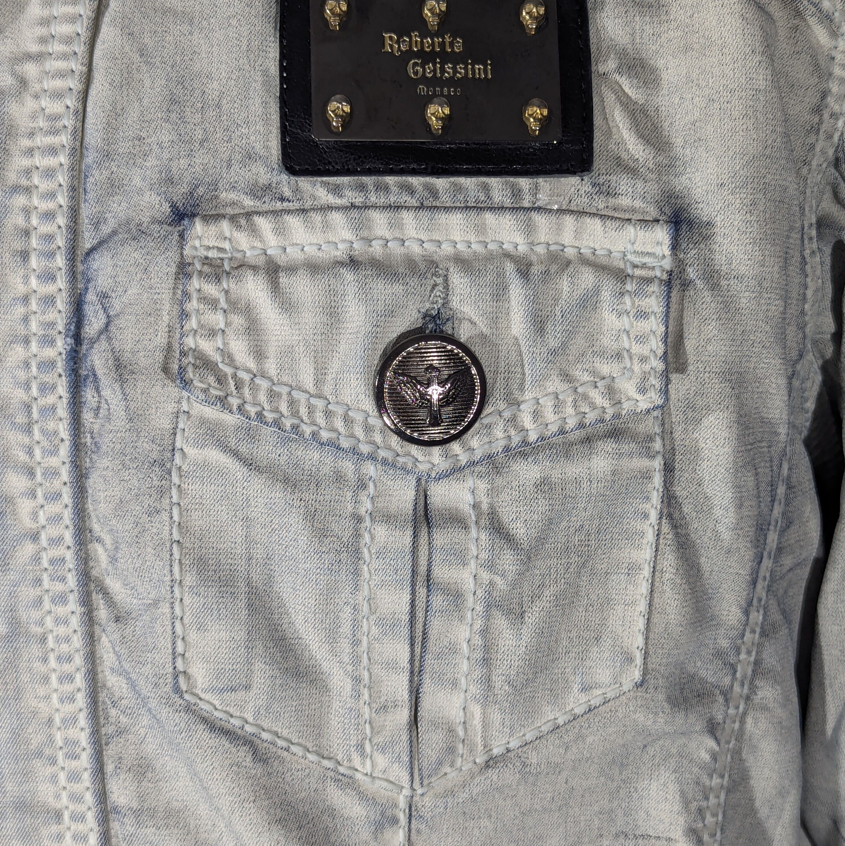Other Roberto Geissini Monaco Denim Jacket With Crosses Very Rare Size US M / EU 48-50 / 2 - 5 Thumbnail