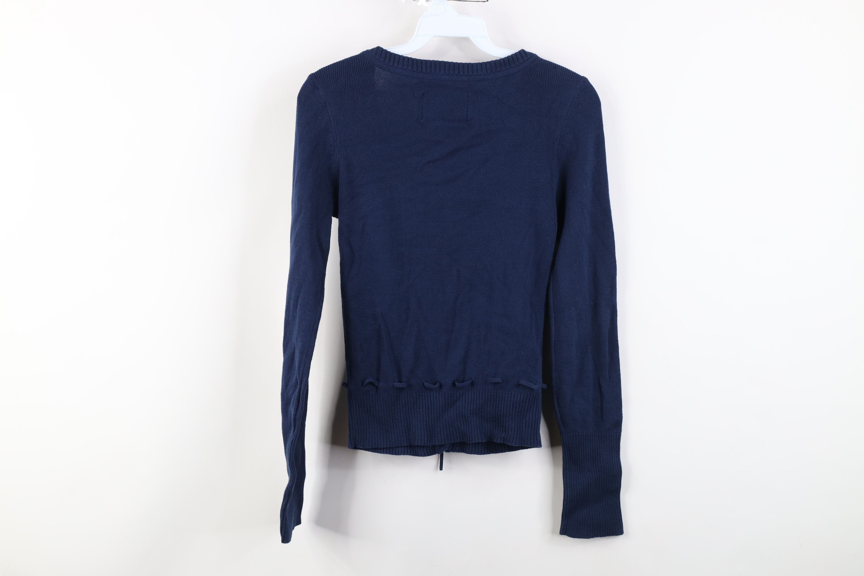 Aeropostale Vintage 90s Y2K Aeropostale Cropped Cardigan Sweater Blue Size M / US 6-8 / IT 42-44 - 10 Thumbnail