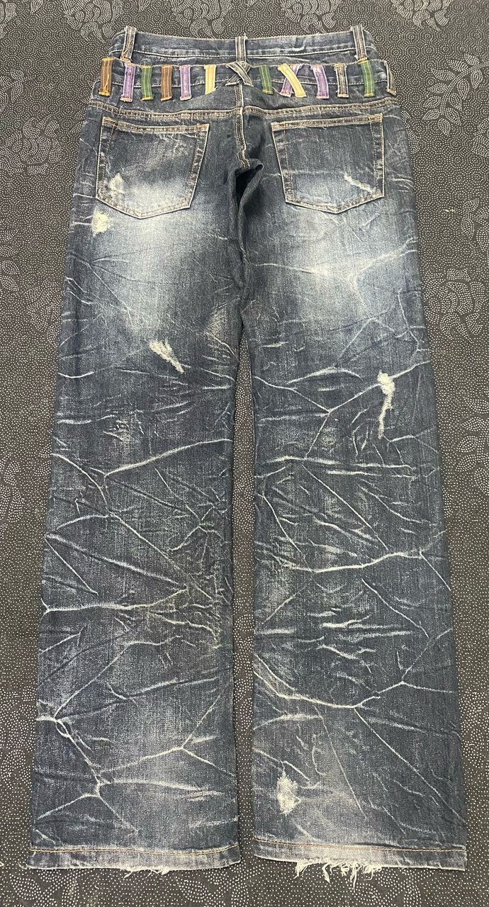 If Six Was Nine 💥 DELETE💥 Vintage Nylaus Double Waist Distressed Denim Size US 32 / EU 48 - 3 Thumbnail