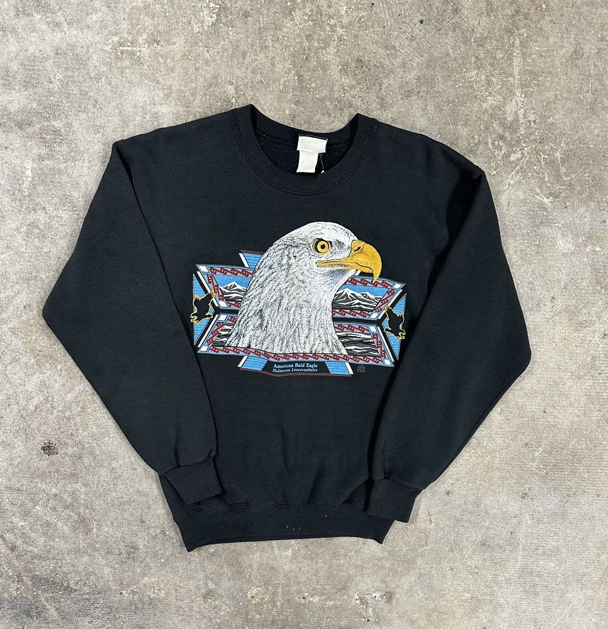 Vintage Vintage 90s American Bald Eagle Animal Sweatshirt Size US S / EU 44-46 / 1 - 1 Thumbnail