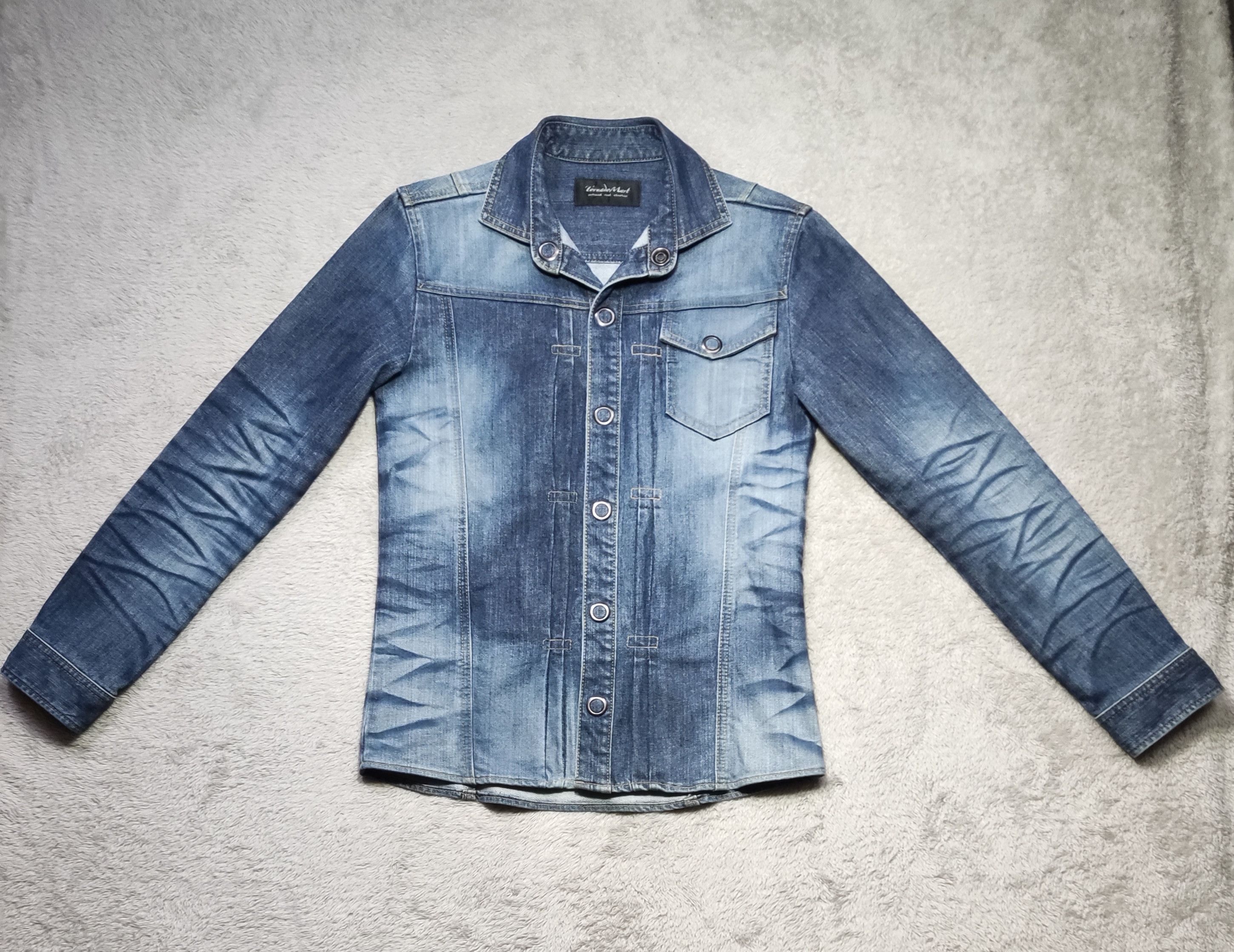 Tornado Mart Distressed Tornado Mart 3D Wrinkle Slim Denim Y2K Jacket Size M / US 6-8 / IT 42-44 - 1 Thumbnail