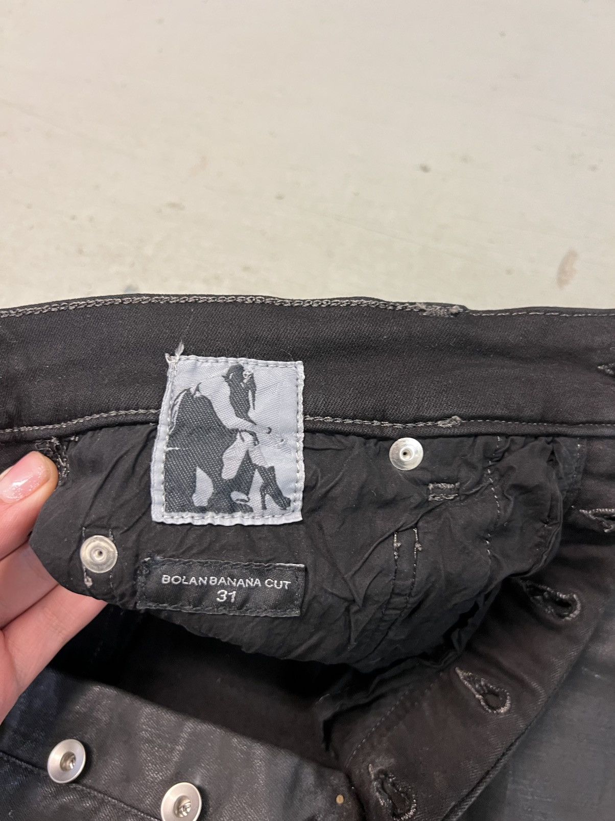 Rick Owens Black Waxed Bolan Banana Denim Size US 31 - 4 Thumbnail