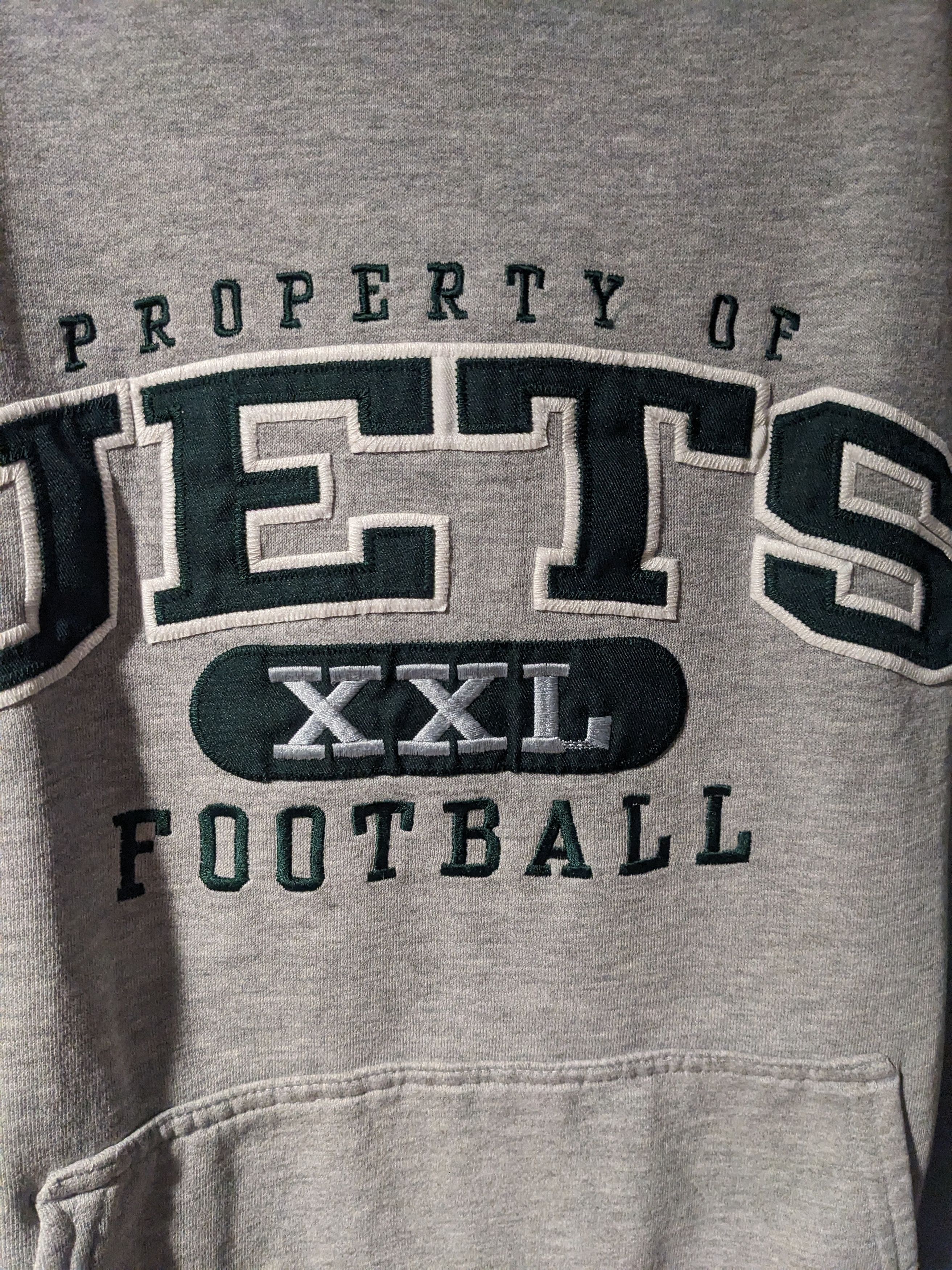 NFL × Vintage Vintage Y2K New York Jets NFL Football Gray Medium Hoodie Size US M / EU 48-50 / 2 - 2 Thumbnail