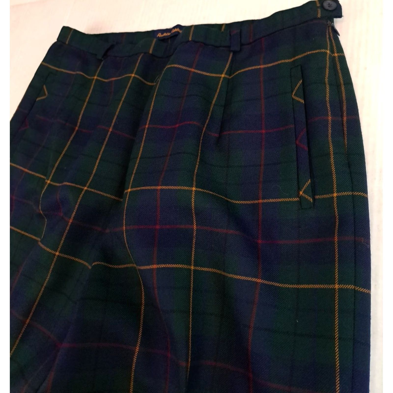 Pendleton VINTAGE Pendleton Wool Women's Pants Plaid Green 14 Green Wool Straight Leg 28in Inseam Preppy Size 36" / US 14 / IT 50 - 3 Thumbnail