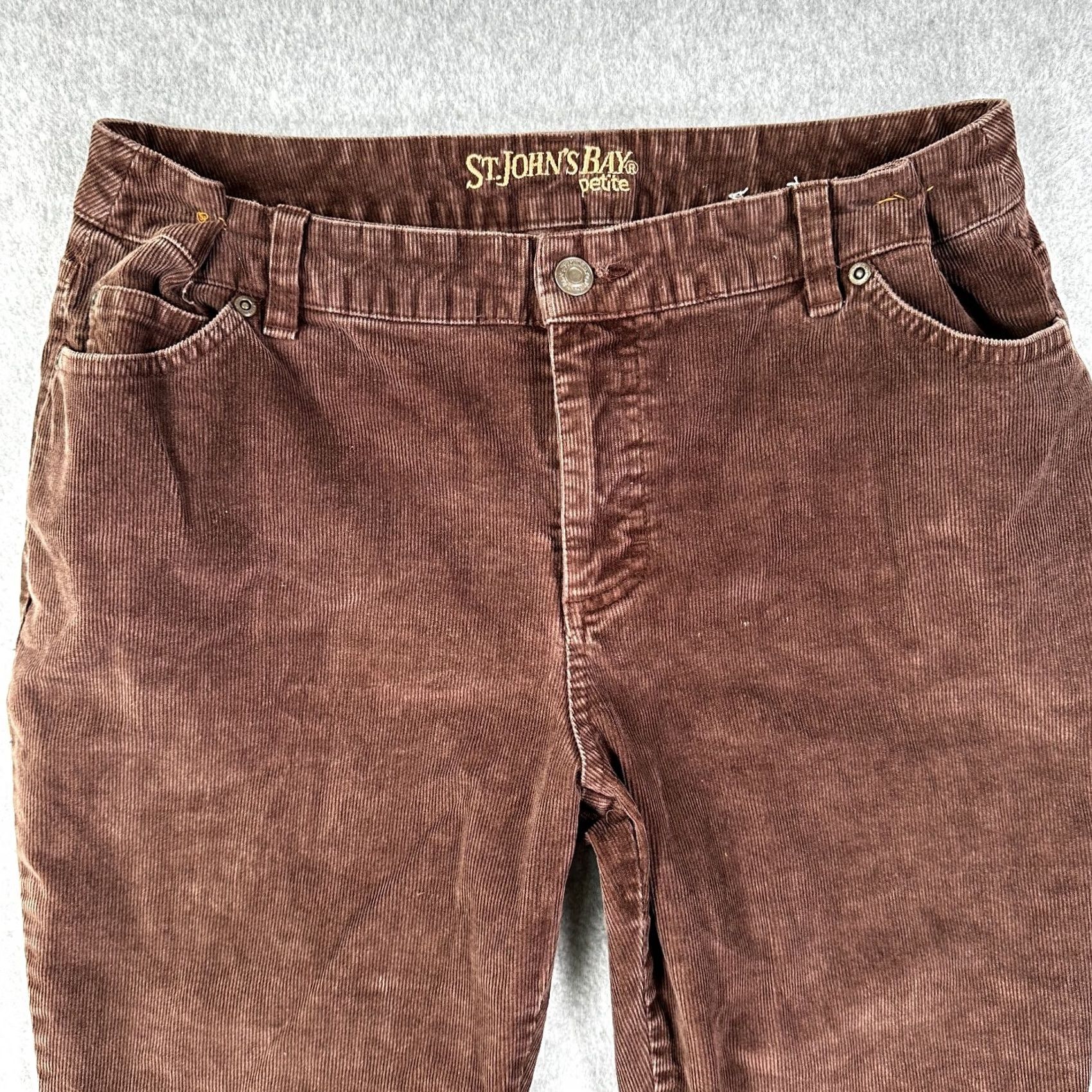 Vintage St. John's Bay Chino Pants Brown Women's 12P Bootcut Corduroy Pockets Regular Inseam 29P Size 34" / US 12 / IT 48 - 3 Thumbnail