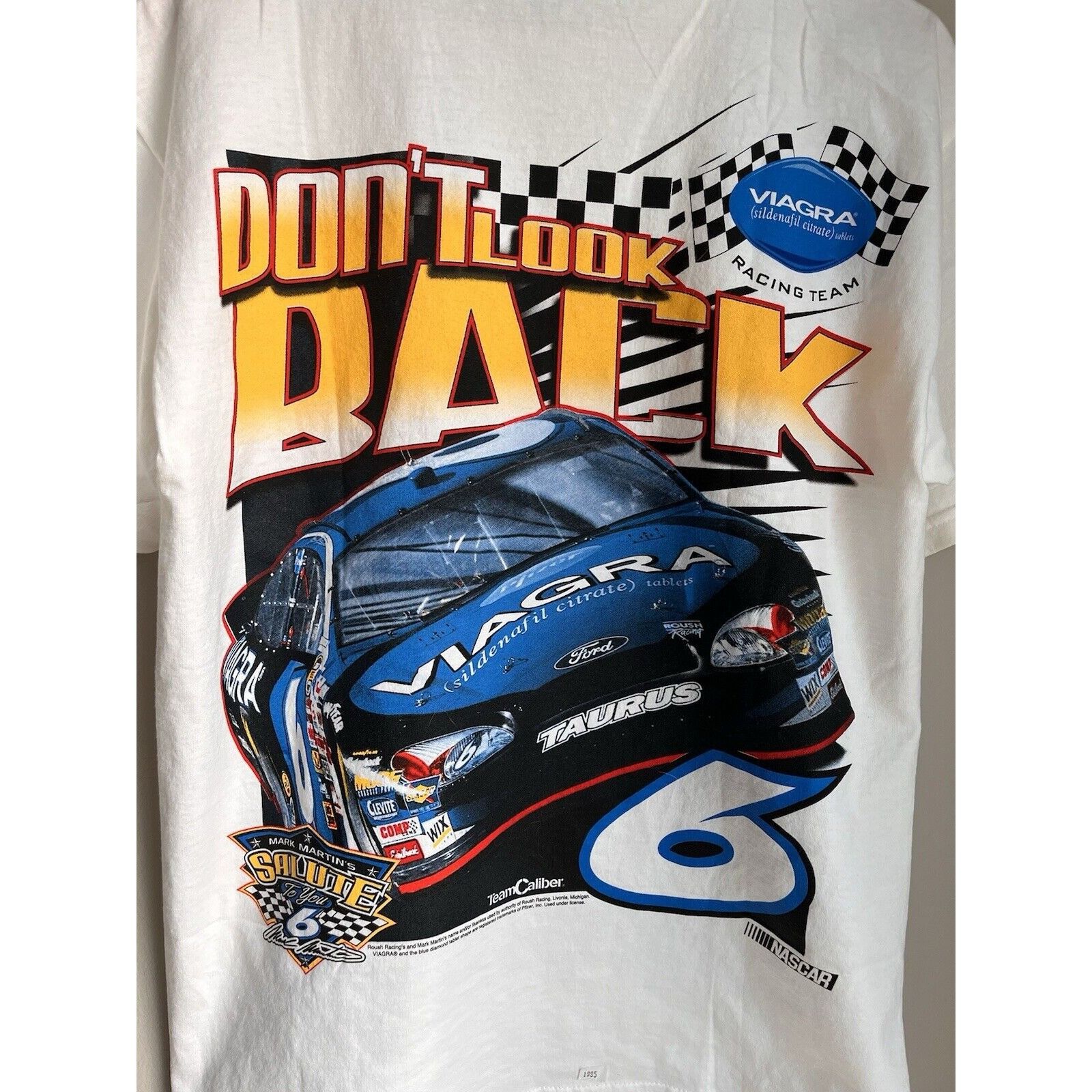 NASCAR NEW VINTAGE NASCAR MARK MARTIN #6 VIAGRA RACING GRAPHIC TEE Size US M / EU 48-50 / 2 - 4 Thumbnail