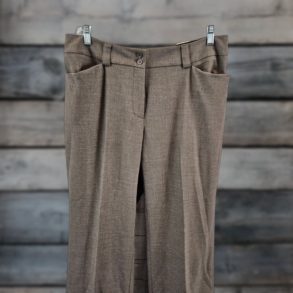 Vintage Lane Bryant Womens Houston Trouser Sz 14 Taupe Cuffed Mid Rise Pants Dress Pants Plus Size 14 Brown 32 Inseam Mens? Ladies? Size 36" / US 14 / IT 50 - 1 Thumbnail