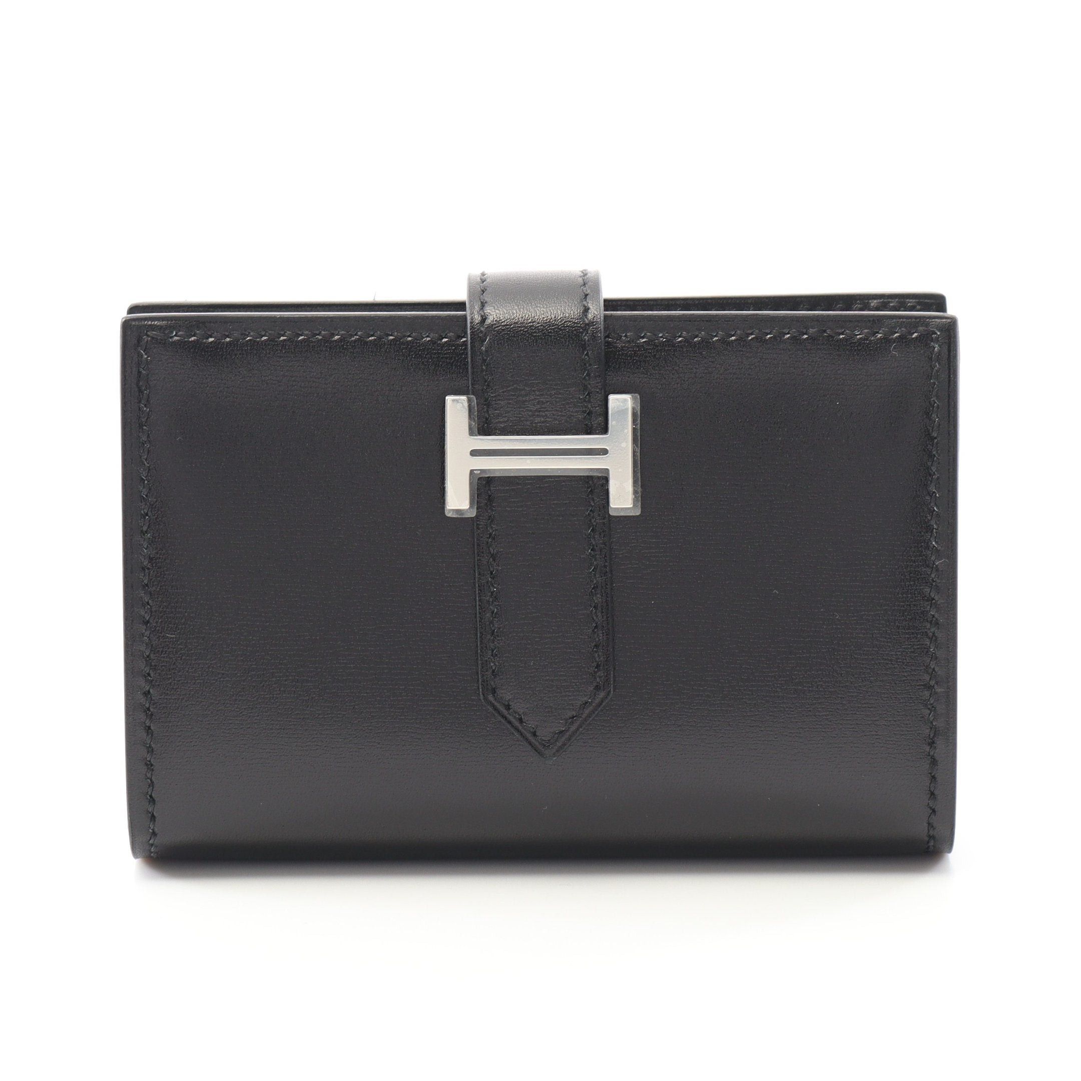 Hermes Hermes Bear Mini Card Case Box Calf Black Silver Hardware Double Engraved Size ONE SIZE - 1 Thumbnail