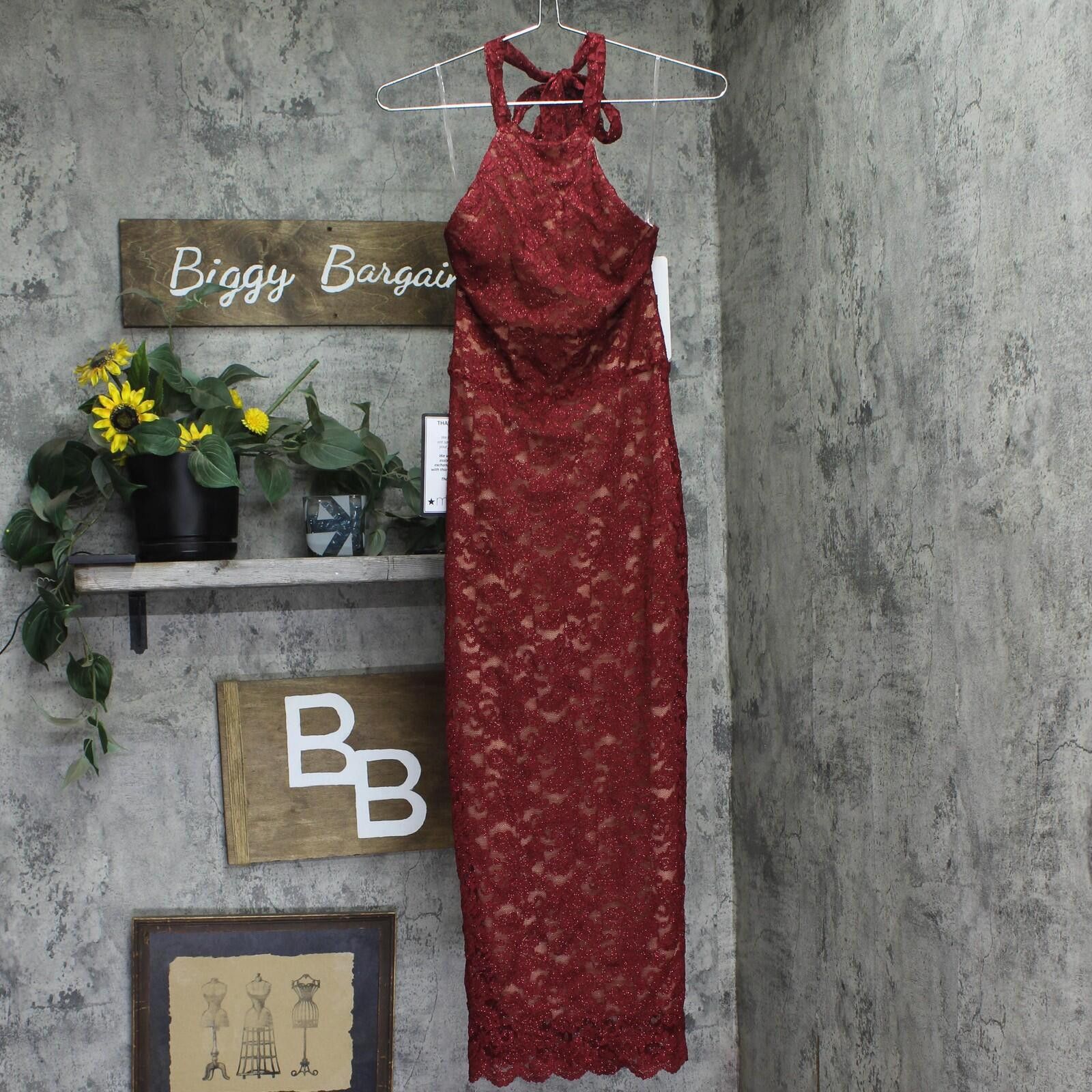 Other Nwt Emerald Sundae Glitter Lace Halter Bodycon Dress Red M Size M / US 6-8 / IT 42-44 - 1 Thumbnail