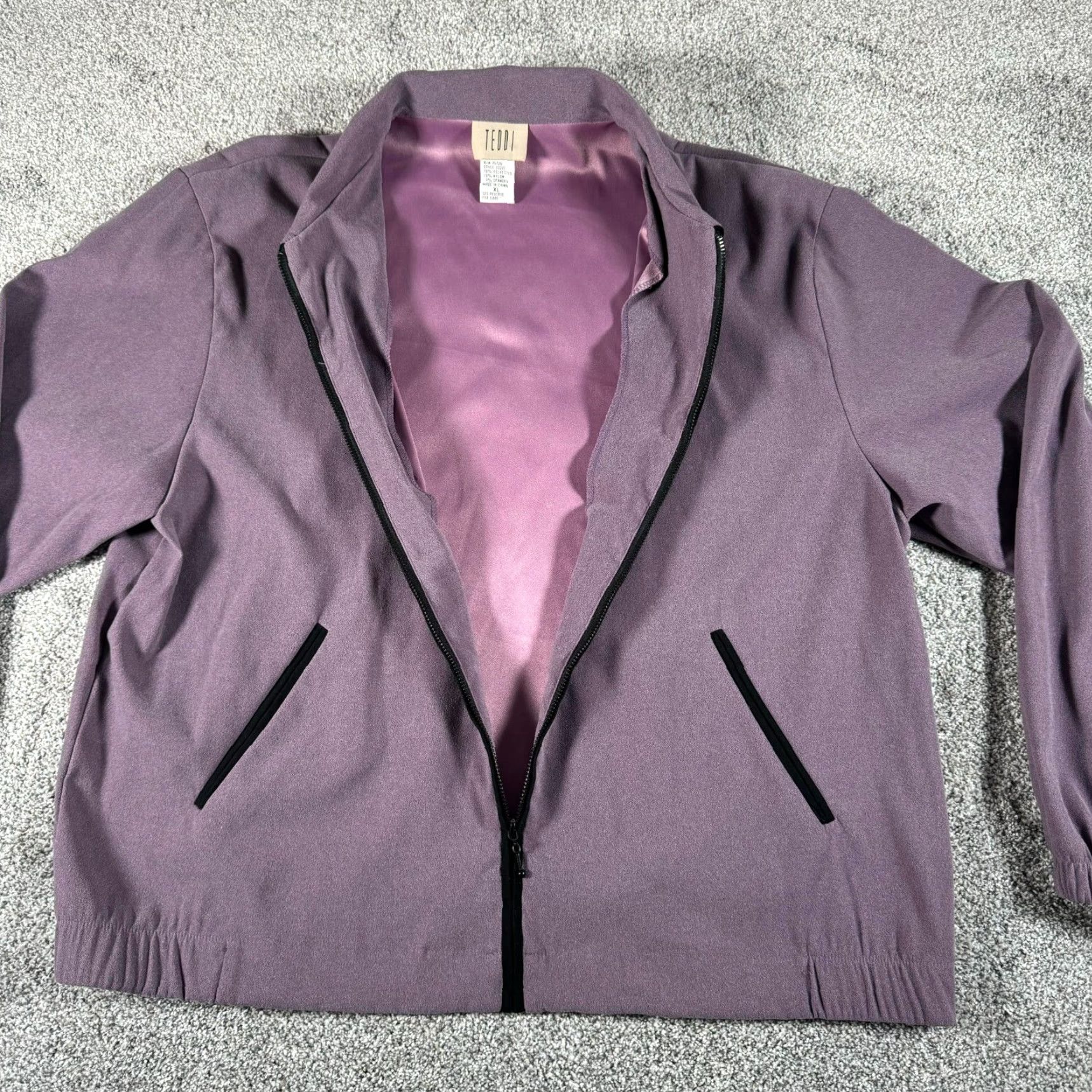 Vintage VINTAGE Teddi Jacket Womens XL 80s 90s Full Zip Pockets Peter Pan Collar Pastel Purple Zip Pockets Size XL / US 12-14 / IT 48-50 - 7 Thumbnail