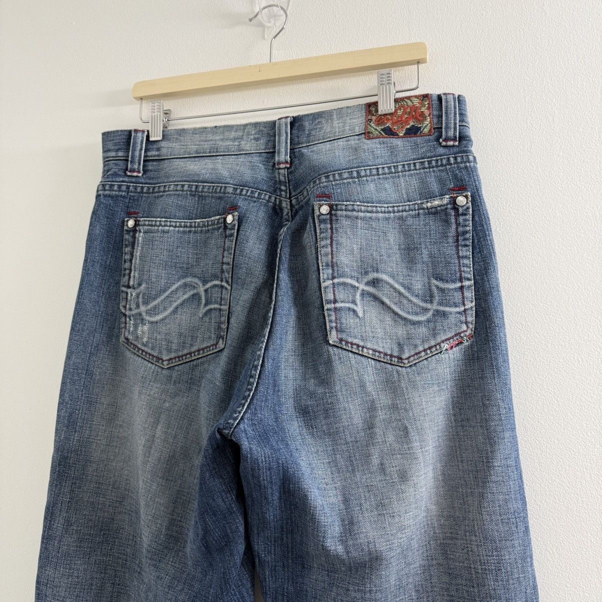 Vintage Y2K Coogi Baggy Patched Denim Jeans Embroidered 99s