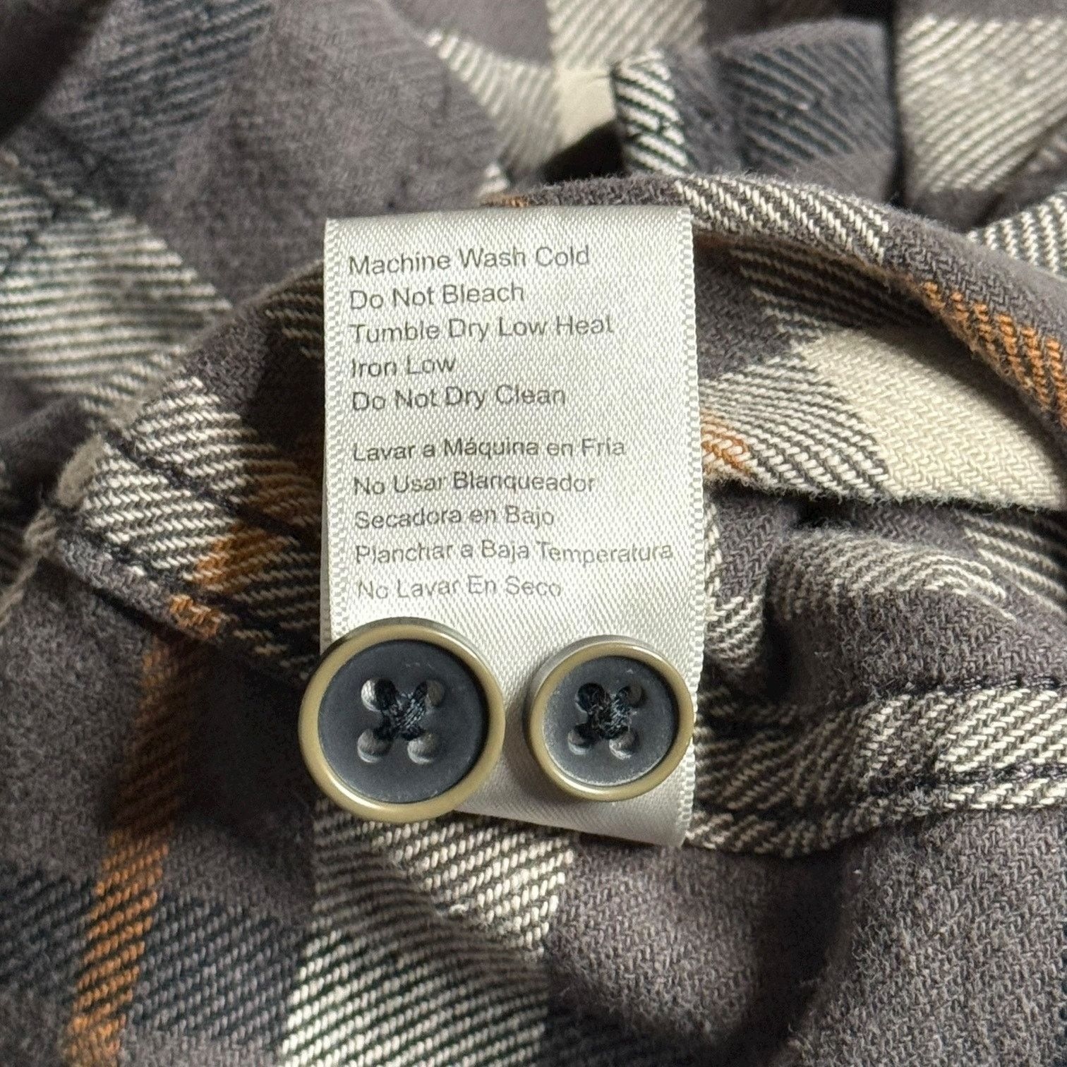JACHS NY JACHS Men’s Button Front Plaid Flannel Gray Tan Shirt Large Size US L / EU 52-54 / 3 - 11 Thumbnail