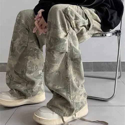 VIBE Camouflage Baggy Cargo Jeans Size US 34 / EU 50 - 6 Thumbnail
