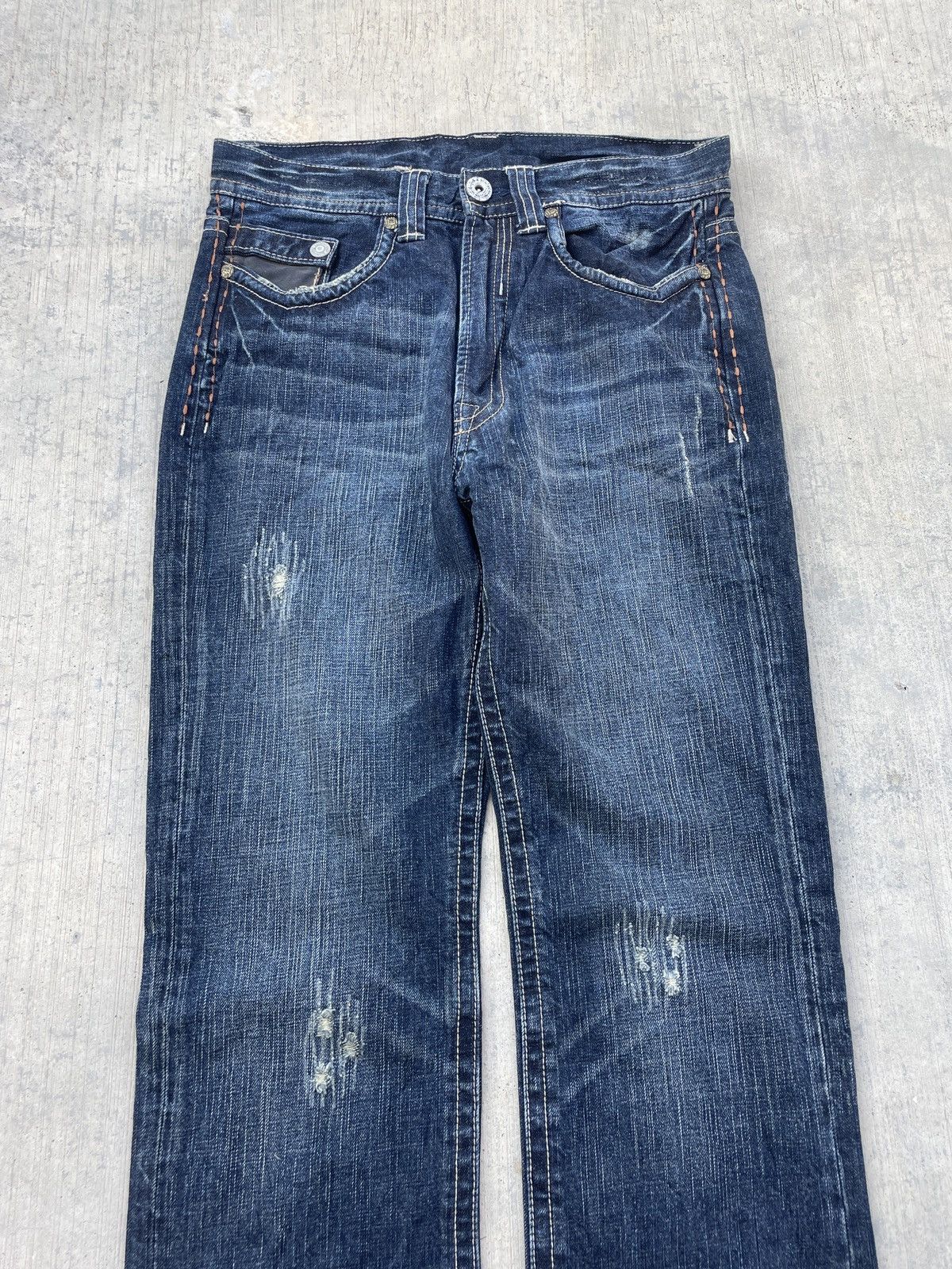 Japanese Brand 2000s JAPANESE BRAND DISTRESSED FLARE JEANS Size US 29 - 3 Thumbnail
