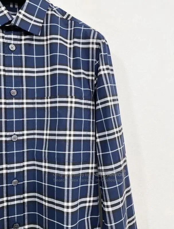 Burberry Burberry Blue Plaid Long Sleeve Shirt for Men. Size US XL / EU 56 / 4 - 3 Thumbnail