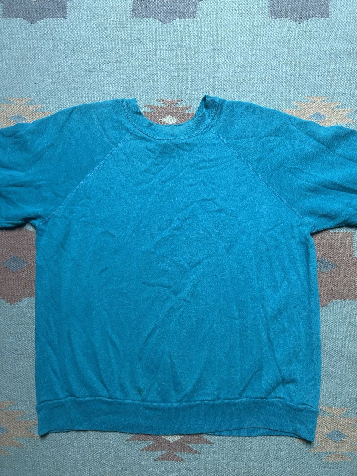 Vintage Vtg 80 crewneck sweatshirt tultex blank teal turquoise large Size US L / EU 52-54 / 3 - 3 Thumbnail