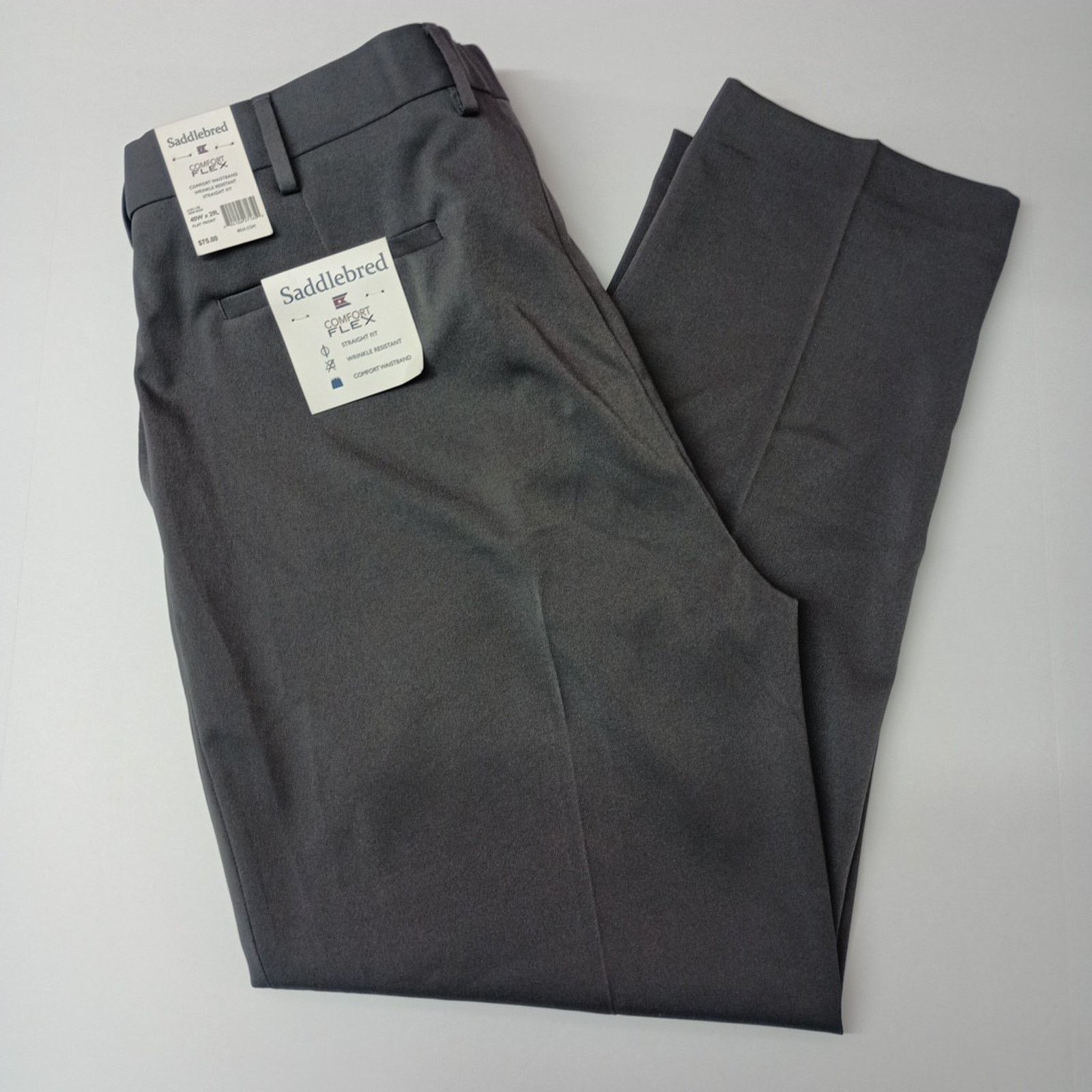 Saddlebred Saddlebred Straight Fit Dress Pants Men's Size 40x29 Gray Size US 40 / EU 56 - 1 Thumbnail