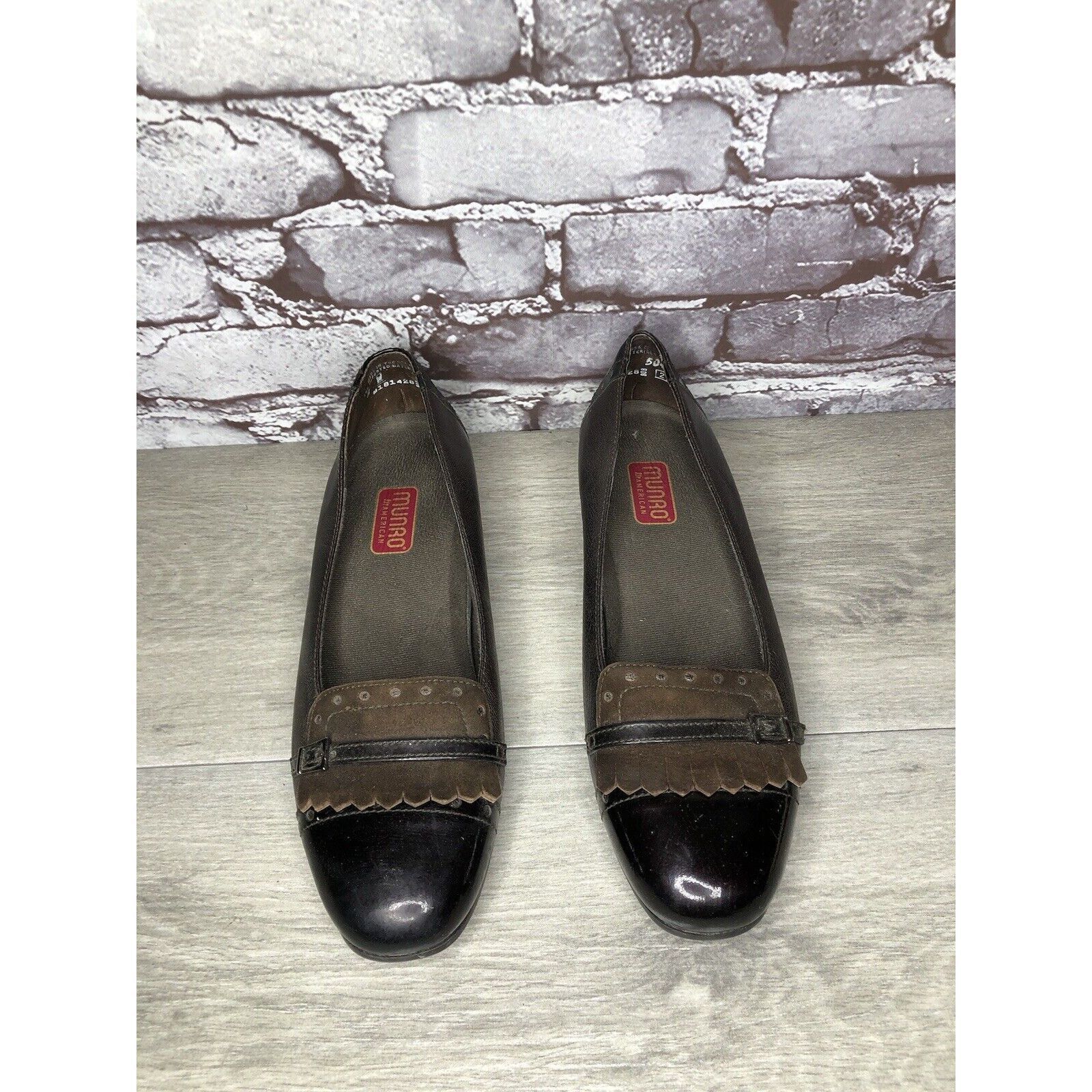 Other Munro Womens Morgan Brown Bronze Leather Kiltie Slip-On Flat Size US 8 / IT 38 - 4 Thumbnail