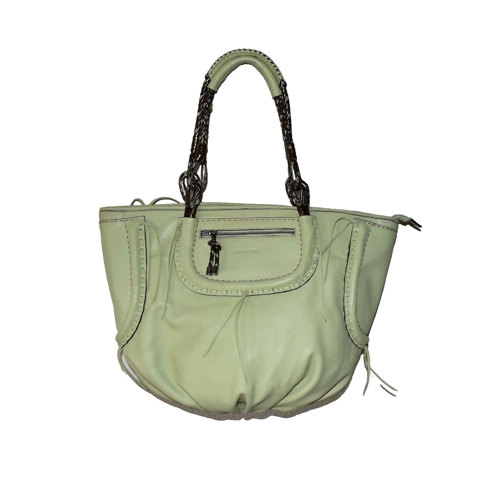 Other NWOT CROMIA Green Braided Bronze Handles Large Hobo Tote Bag Size ONE SIZE - 1 Thumbnail