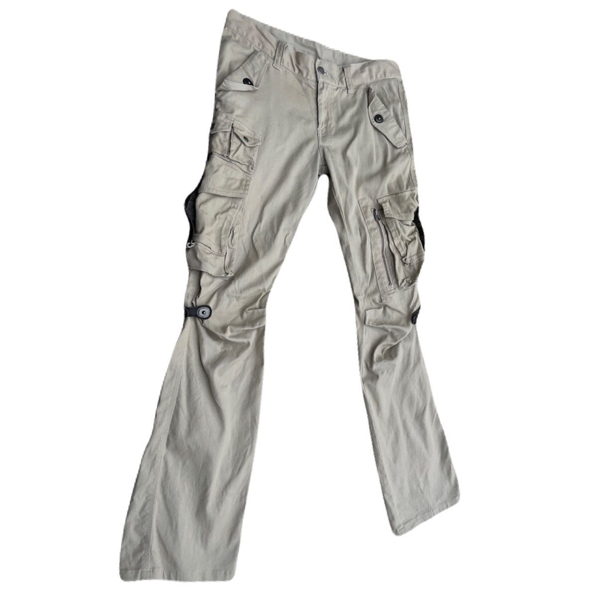 If Six Was Nine 2000s Tornadomart Flared Zip Cargo Pants Japanese archive Size US 31 - 3 Thumbnail