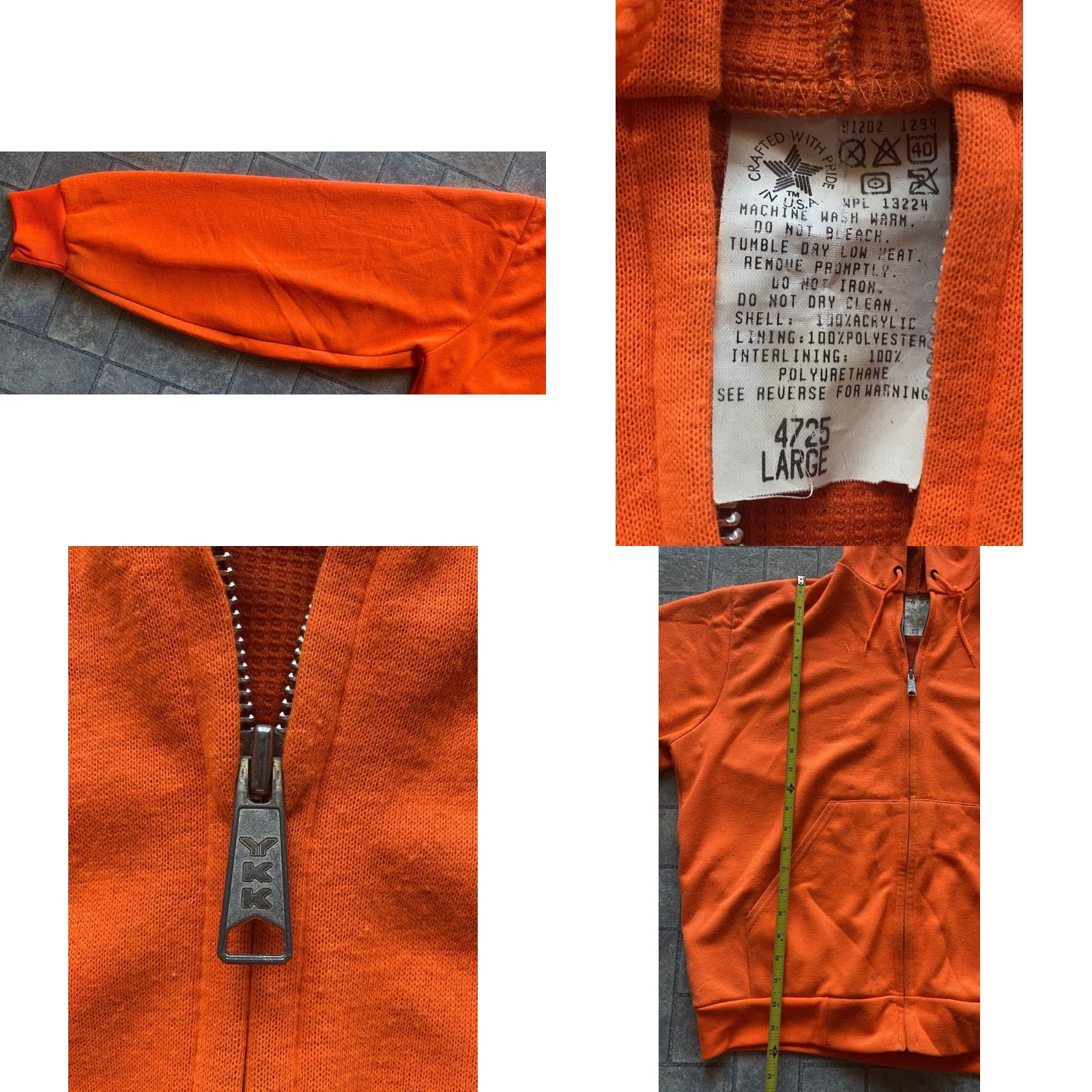 Vintage VINTAGE Orange Men’s L Hunting Hoodie Full Zip Hooded Lined Made In USA 80s 90s Size US L / EU 52-54 / 3 - 8 Thumbnail