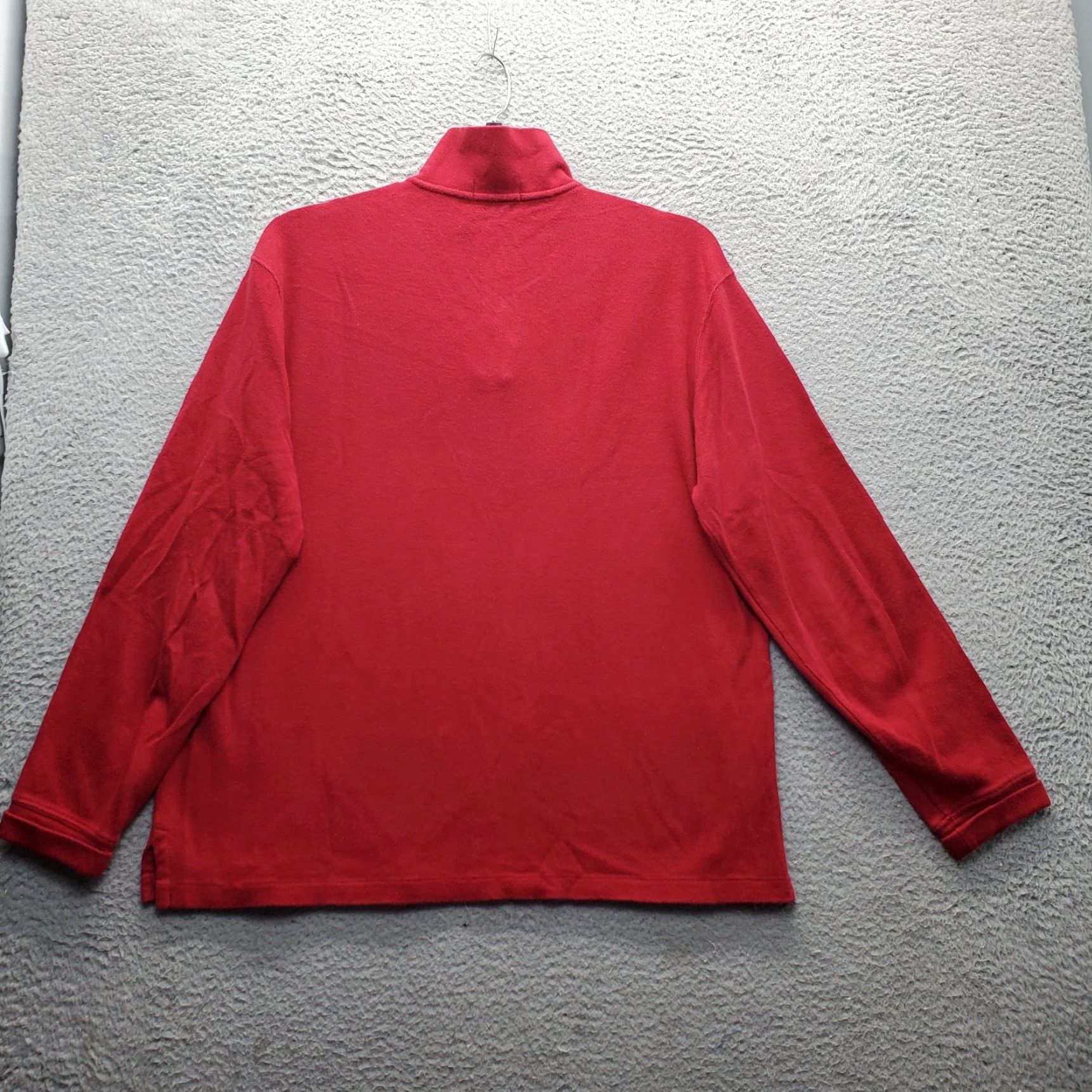 Polo Ralph Lauren Polo Ralph Lauren Sweater Mens Large Red Estate Rib Long Sleeve Slit Quarter Zip Size US L / EU 52-54 / 3 - 2 Thumbnail