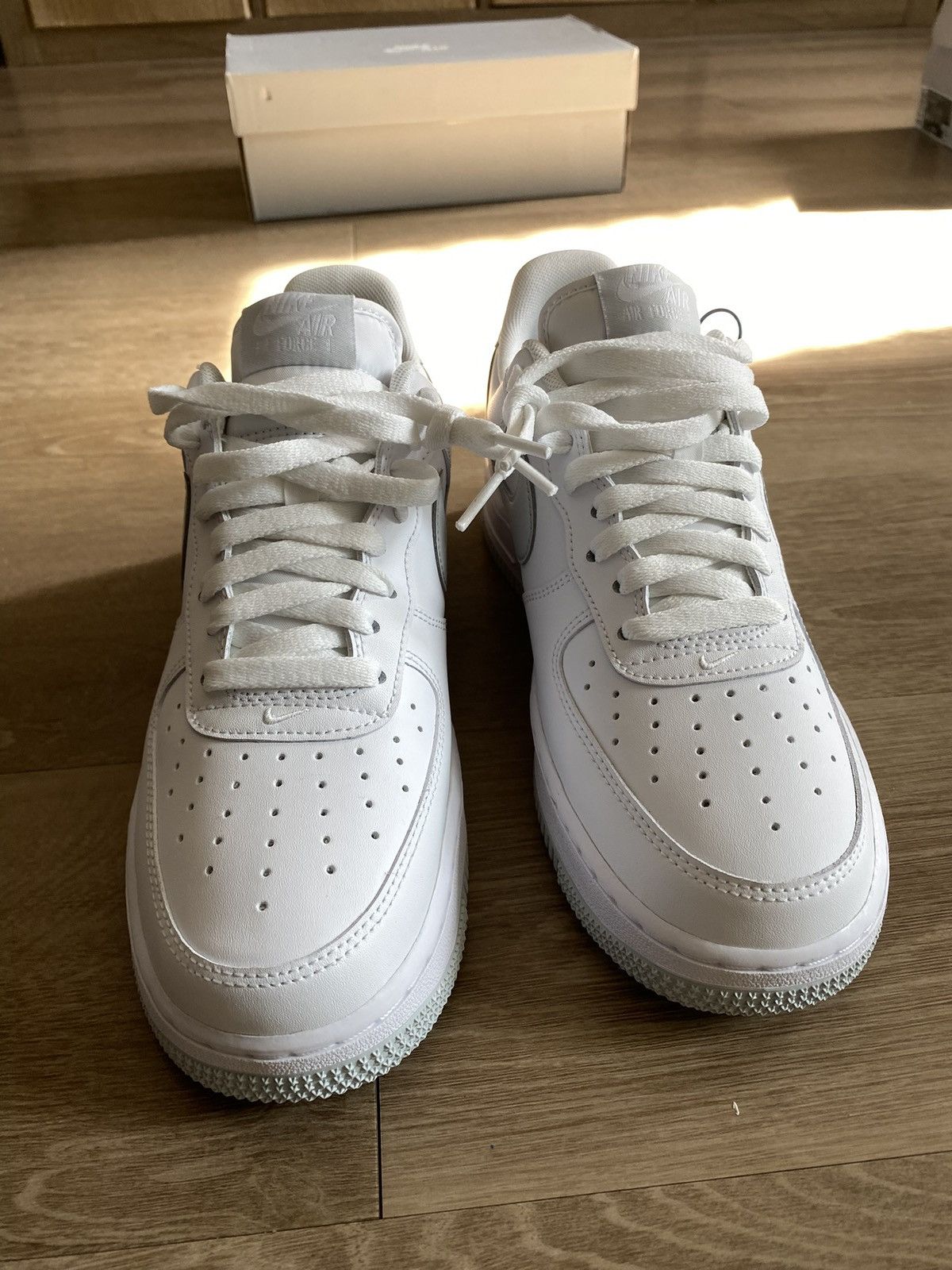 Nike Nike Air Force 1 '07 Shoes White Grey Pure Platinum Size US 8 / EU 41 - 4 Thumbnail