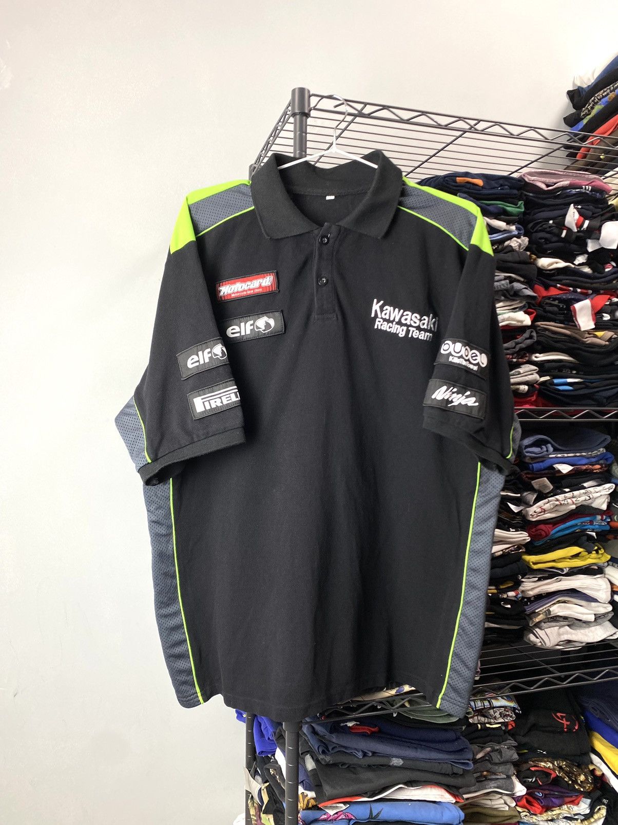 Japanese Brand 2000s Vintage Kawasaki Ninja Racing T Shirt Elf Pirelli Size US XXL / EU 58 / 5 - 2 Thumbnail