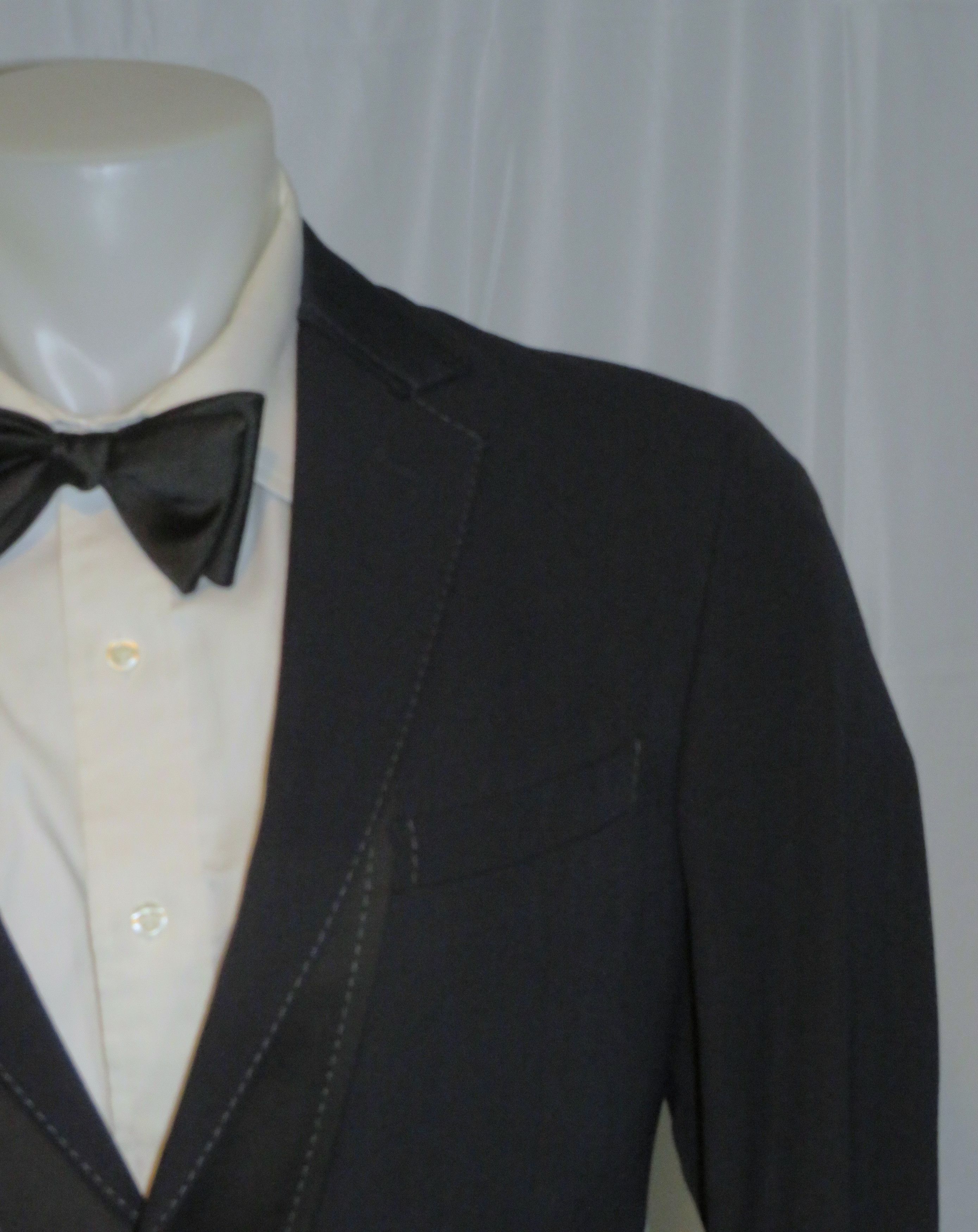 Lanvin Current Navy Blue Barathea Two Button Formal Suit 40R Size 40R - 5 Thumbnail