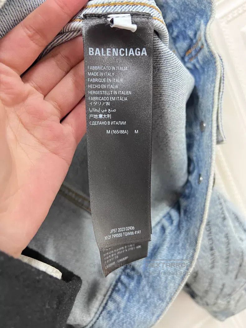 Balenciaga Balenciaga Fully printed logo long sleeve denim jacket Size US M / EU 48-50 / 2 - 4 Thumbnail