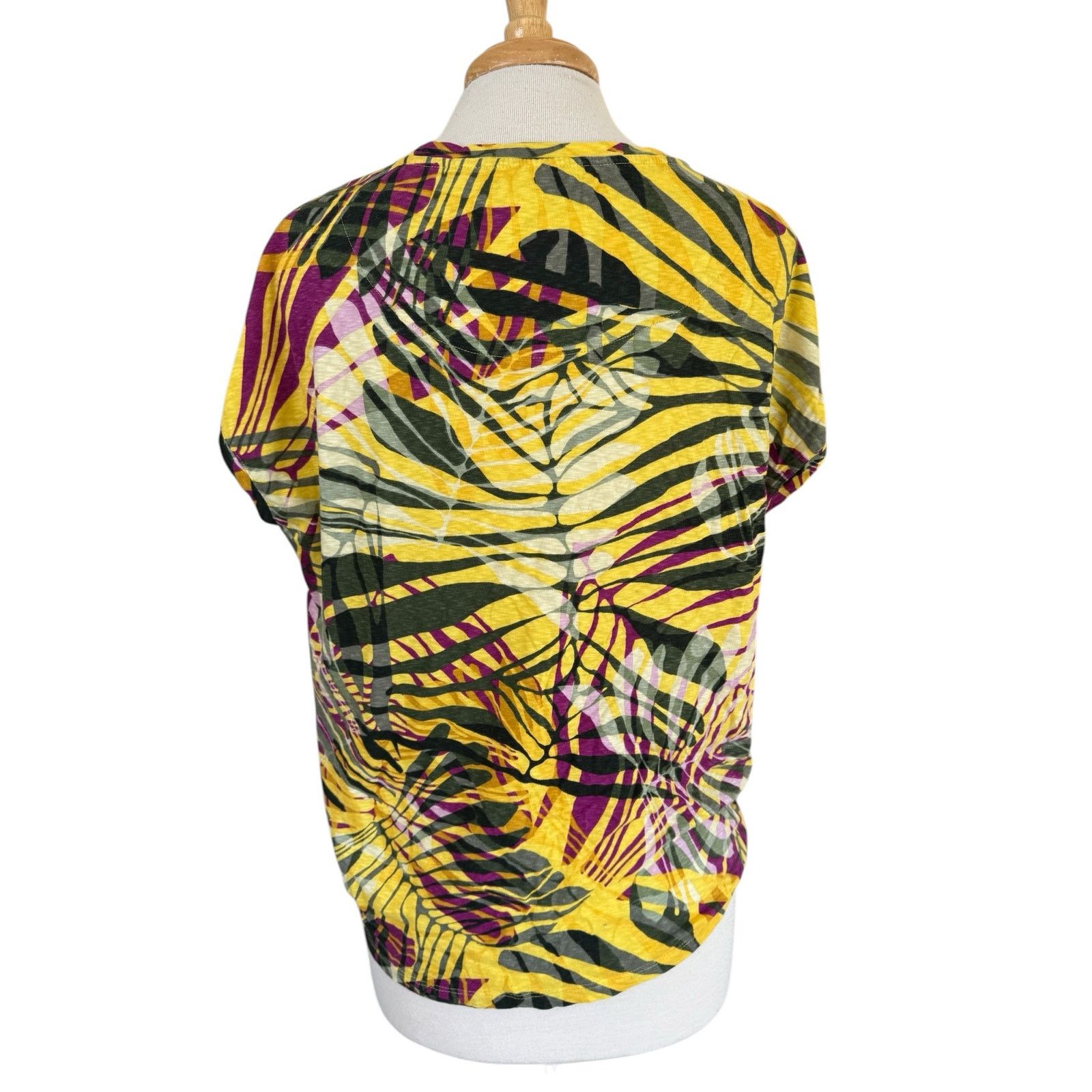 Chicos CHICOS Tropical Leaf Print Knot Front Tee Size Medium (1) Size M / US 6-8 / IT 42-44 - 3 Thumbnail