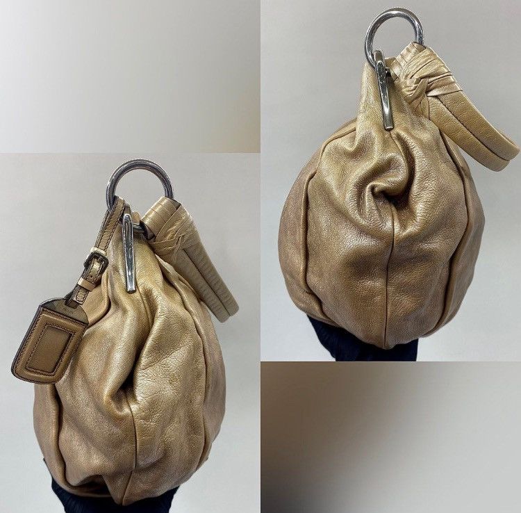 Prada Prada Leather Shoulder Hobo Bag Size ONE SIZE - 4 Thumbnail